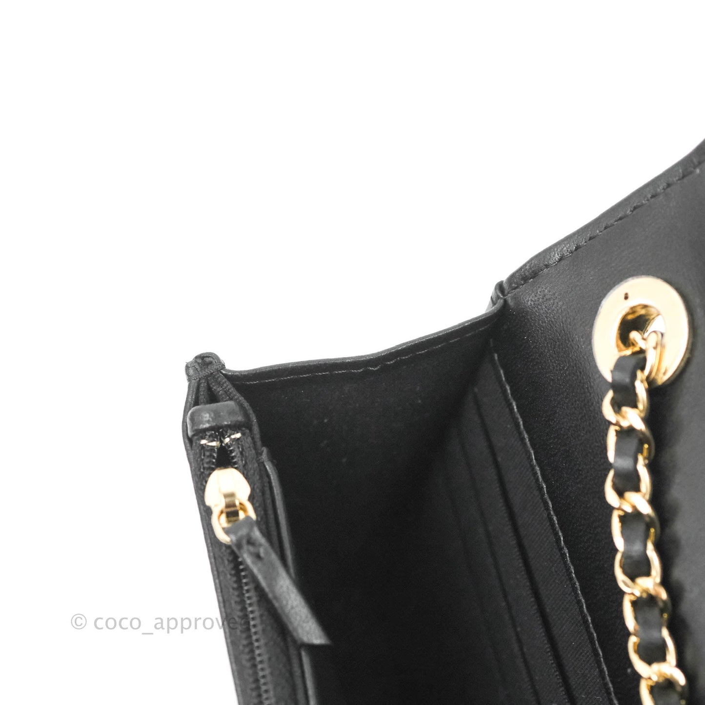 Chanel Quilted WOC Black Lambskin Gold Hardware