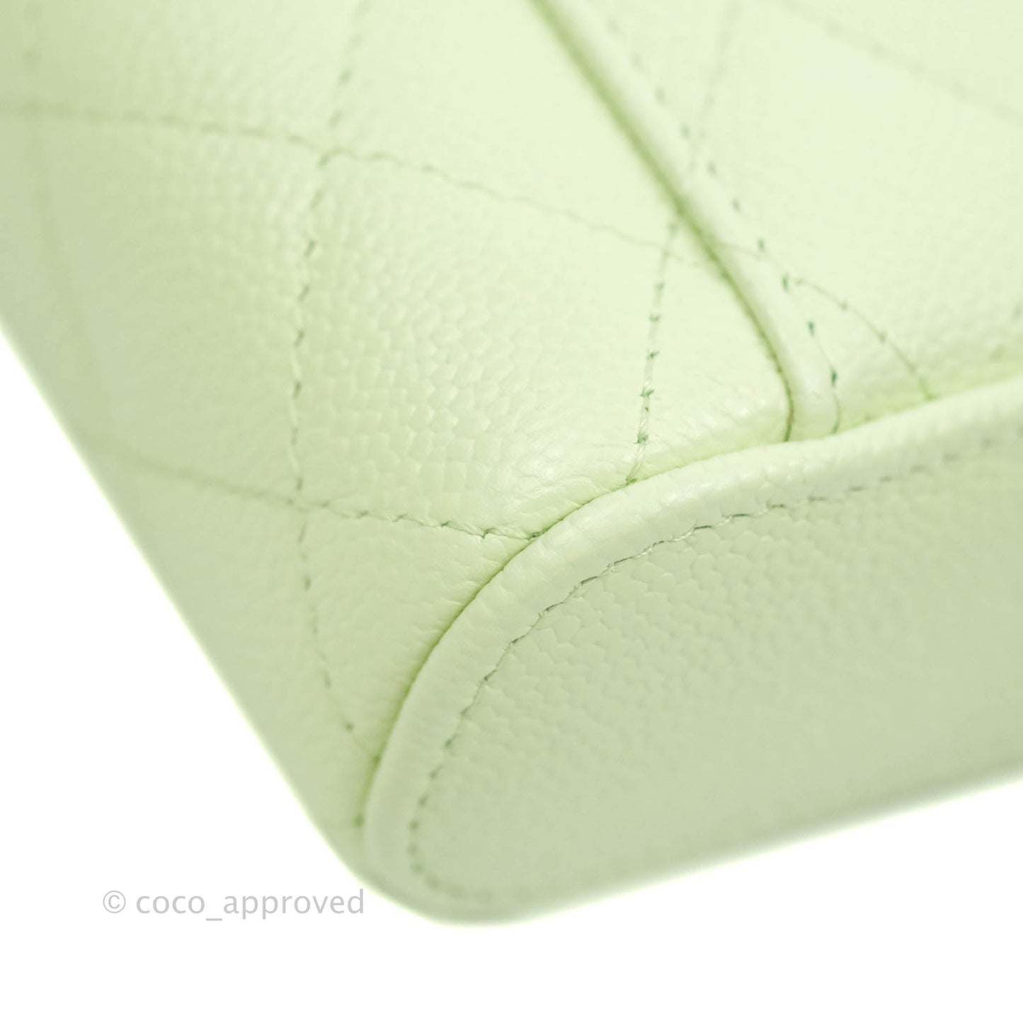 Chanel Quilted Small Handle With Care Vanity Case With Chain Green Caviar Gold Hardware