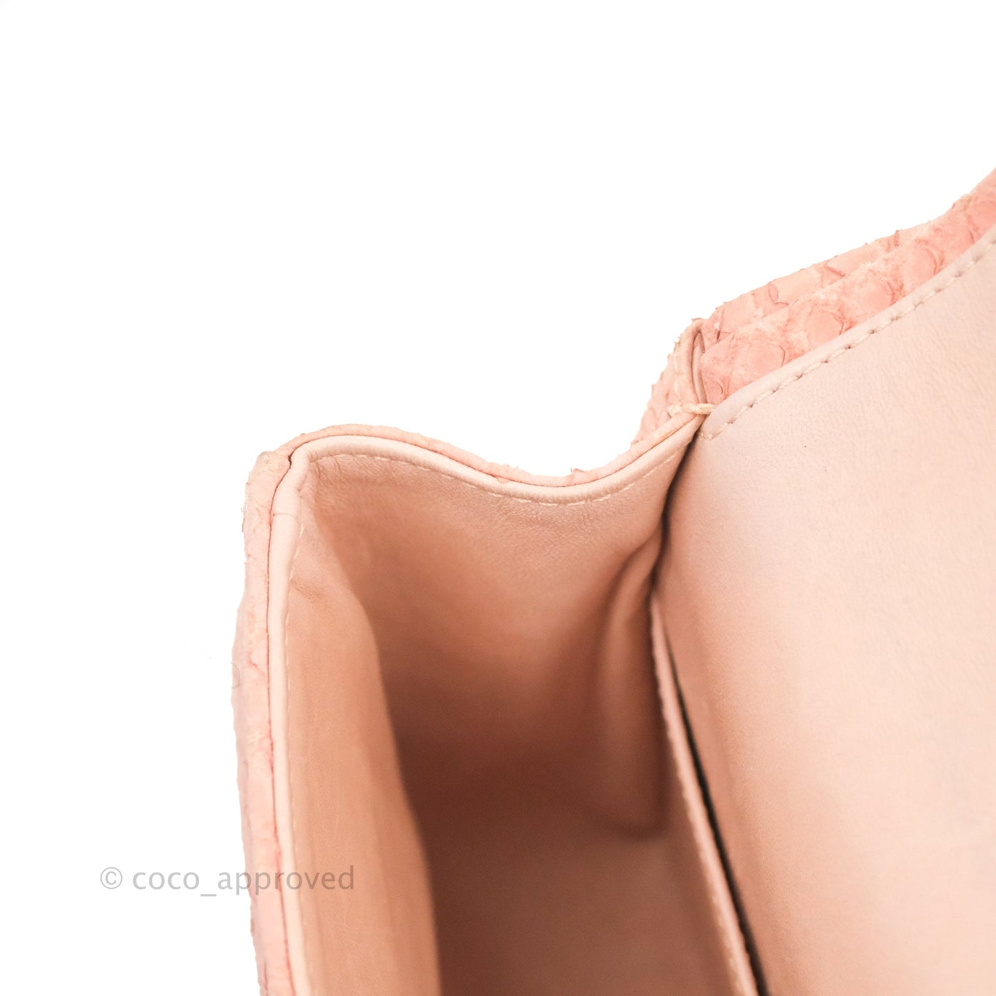 Chanel Classic M/L Medium Flap Quilted Pink Python Silver Hardware