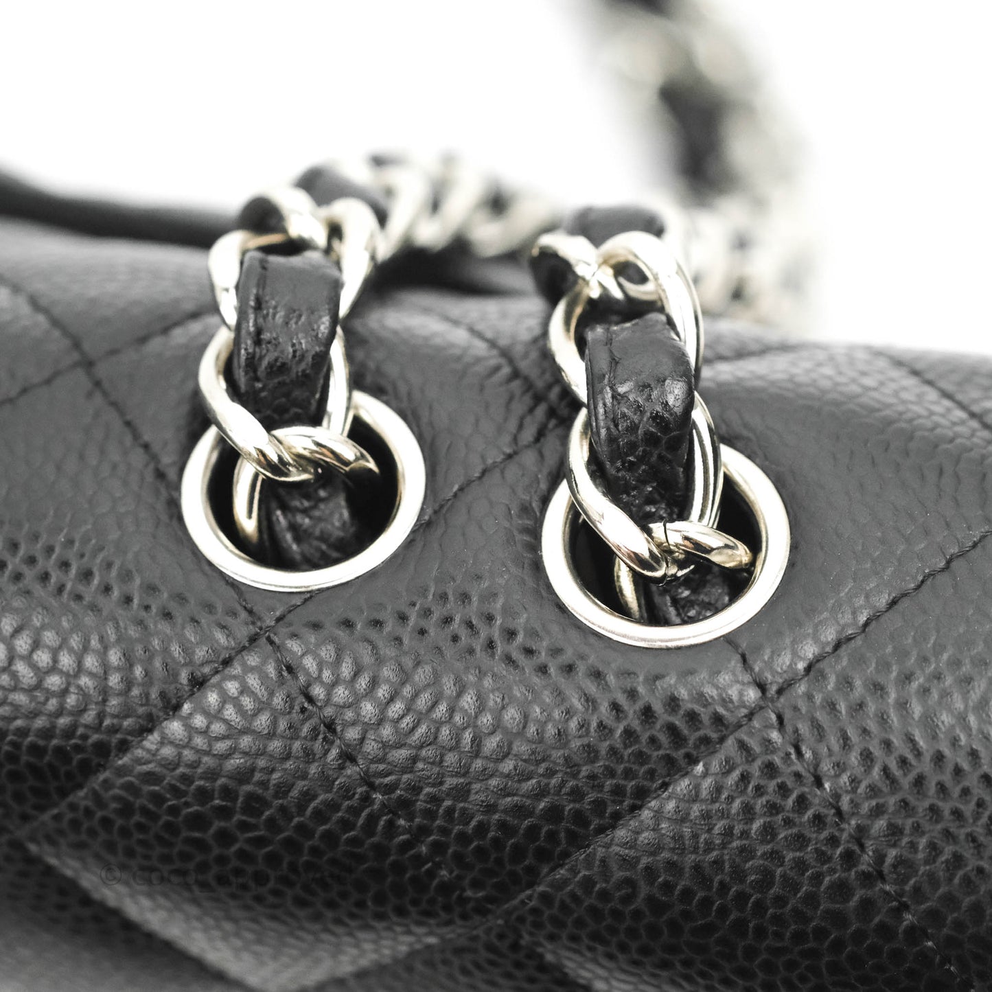 Chanel Jumbo Single Flap Black Caviar Silver Hardware