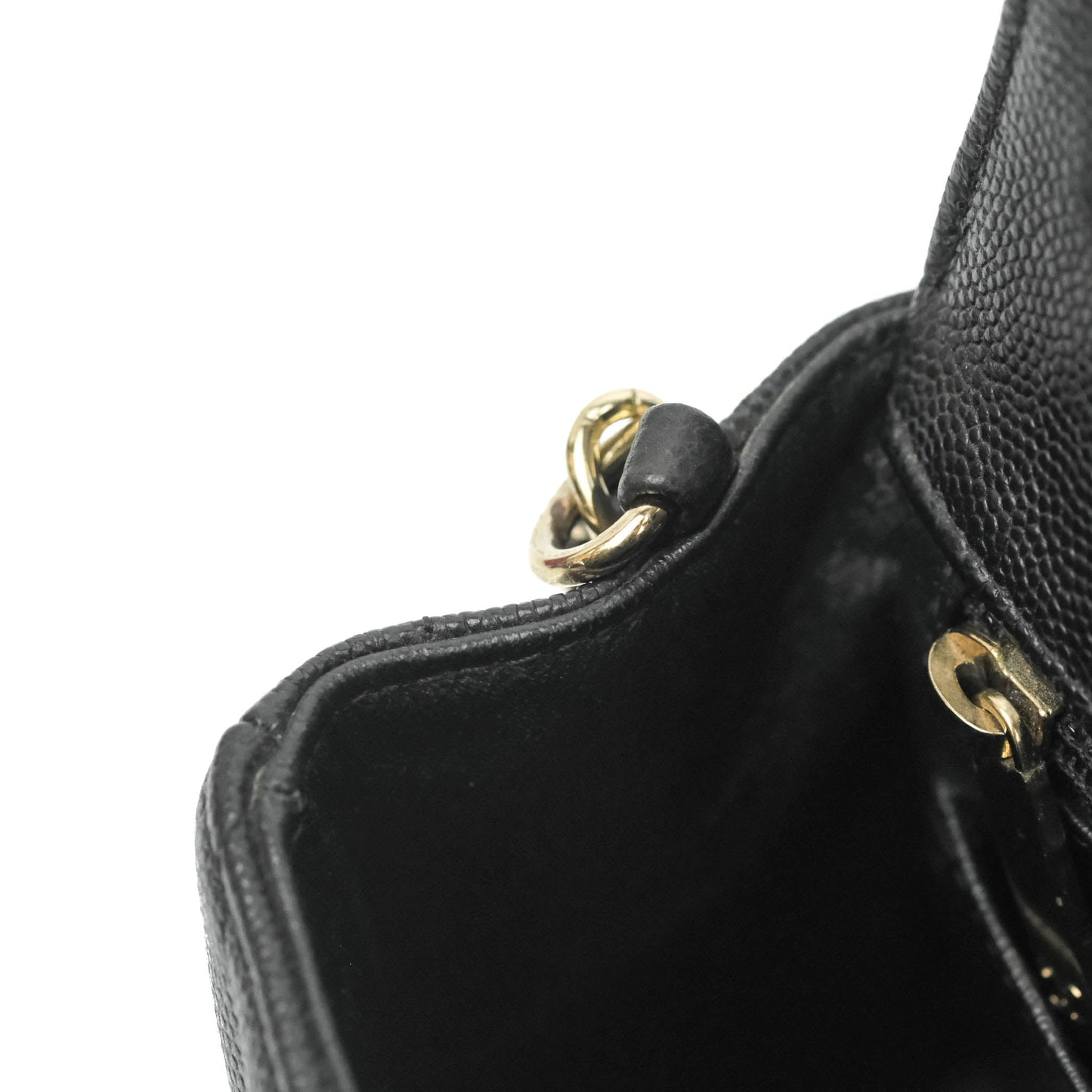 Chanel Chevron Mini Rectangular Flap Black Caviar Gold Hardware