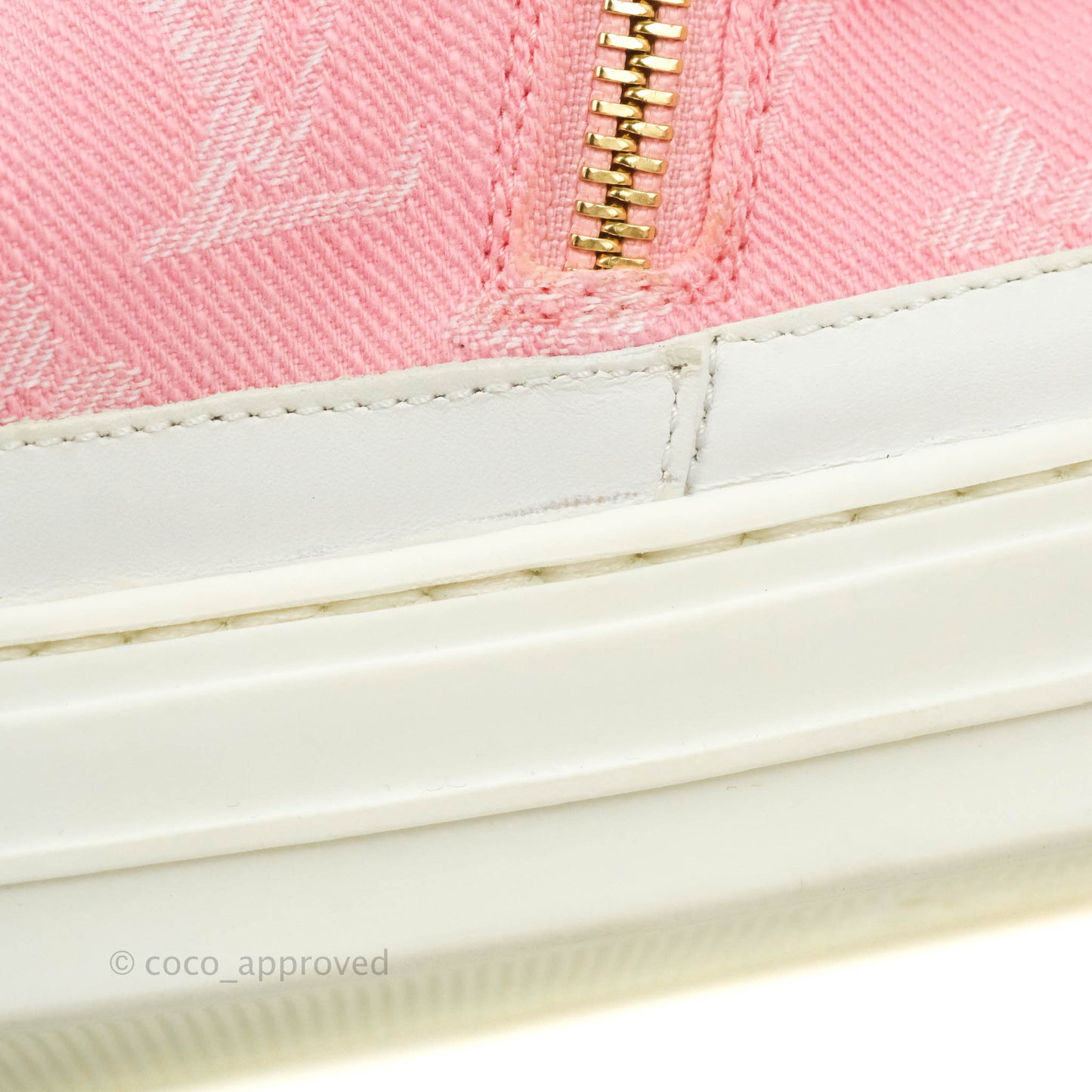 Louis Vuitton Denim Pink High Top Sneakers 36.5