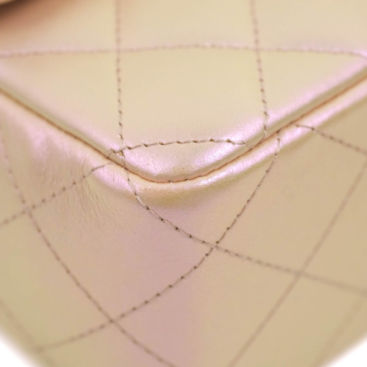 Chanel Quilted Mini Rectangular Flap Iridescent Pink Calfskin Silver Hardware