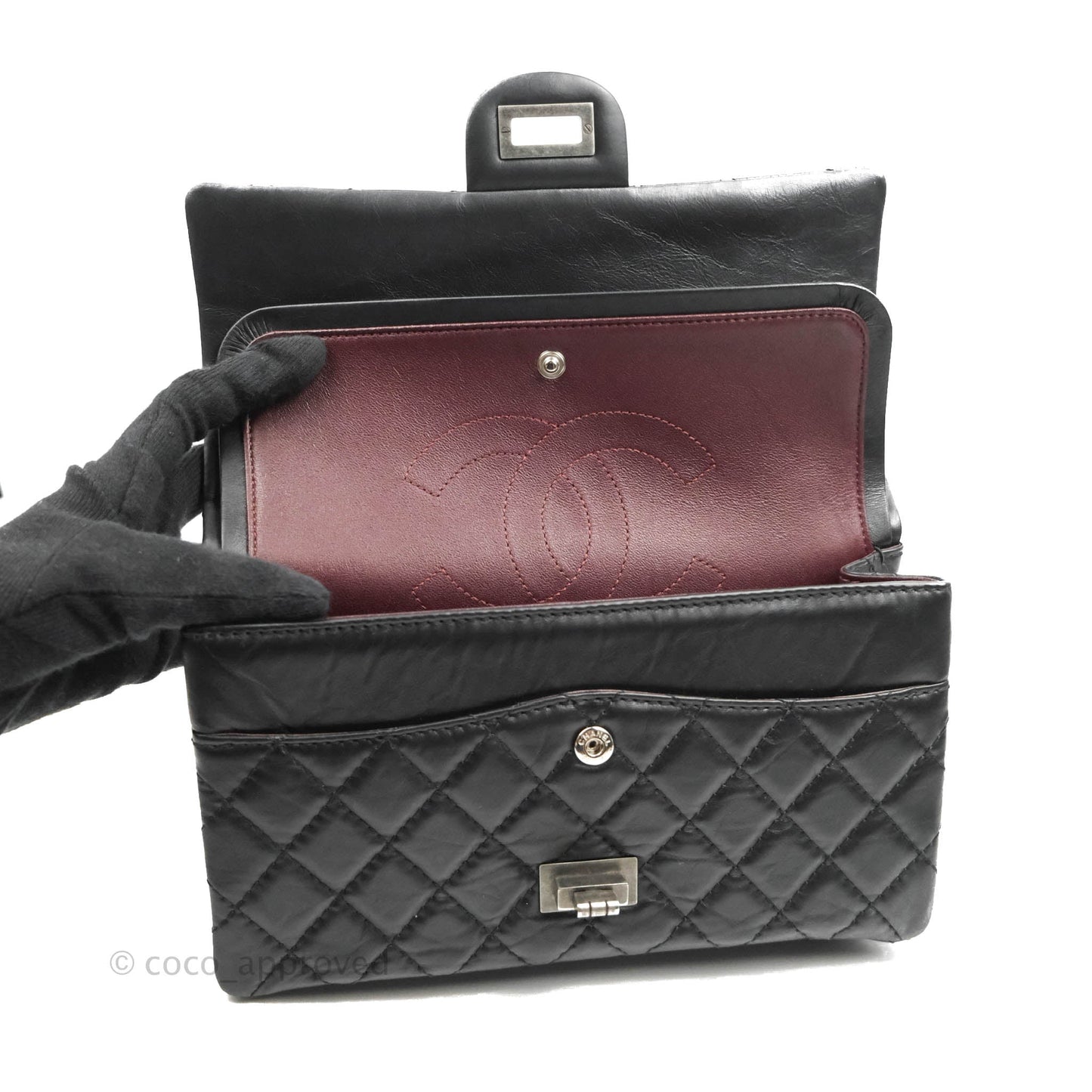 Chanel Reissue 225 Quilted Aged Calfskin Black Ruthenium Hardware