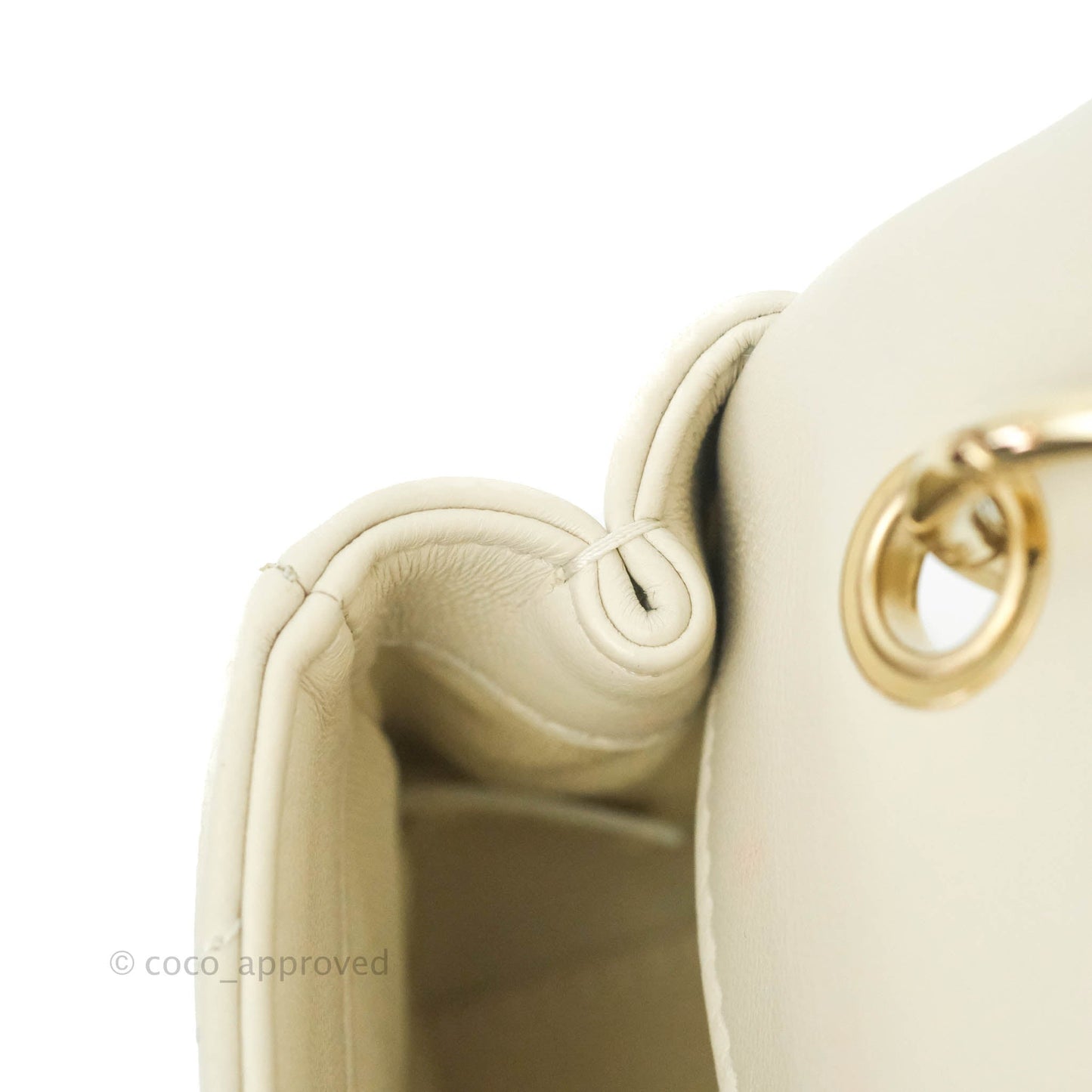 Chanel Flat Quilted Flap Bag Lambskin & Gold-Tone Ivory