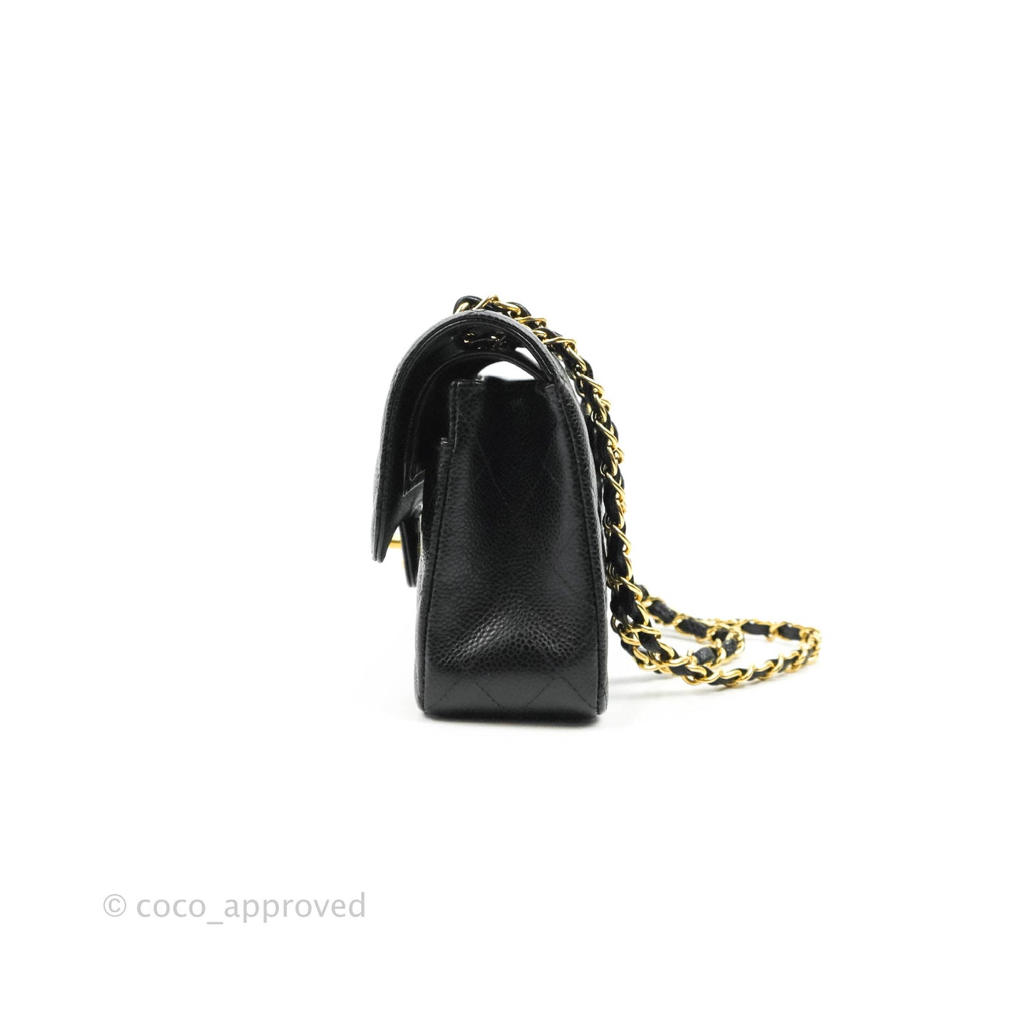 Chanel Small Classic Quilted Flap Black Caviar Gold Hardware