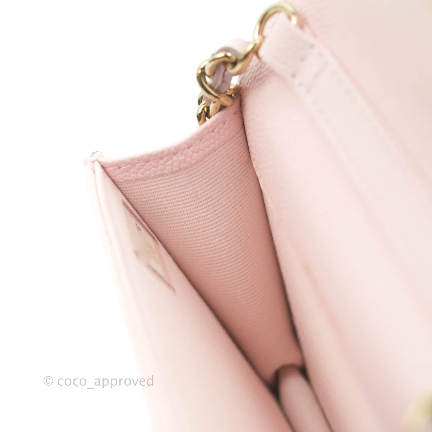 Chanel Mini Wallet With Chain Light Pink Caviar Gold Hardware