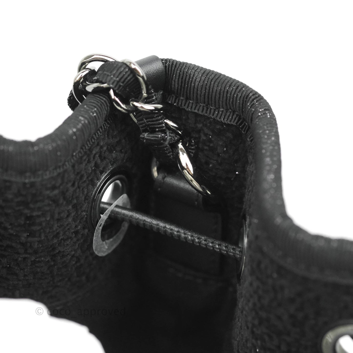 Chanel Deauville Drawstring Bag Black Glitter Lurex