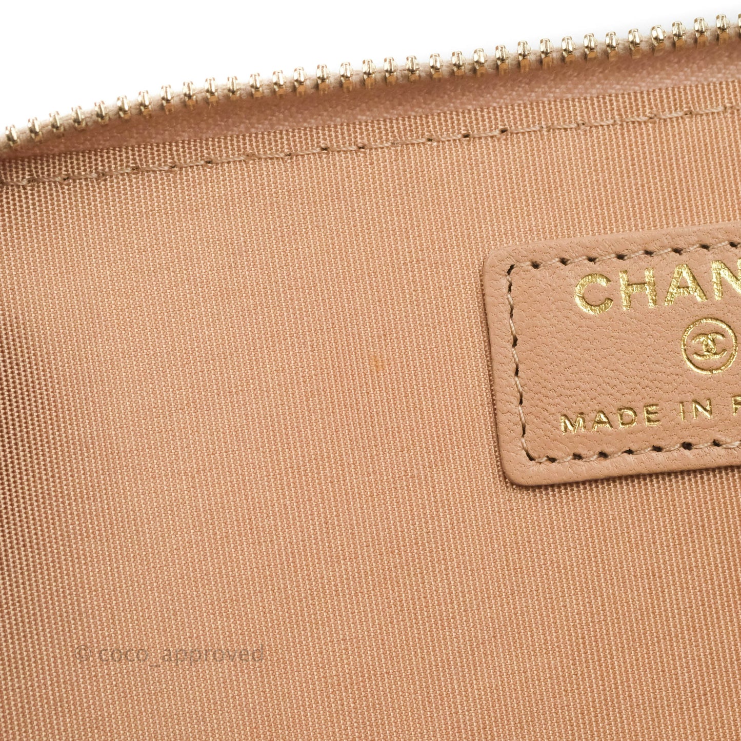 Chanel Vanity With Chain Beige Lambskin Aged Gold Hardware