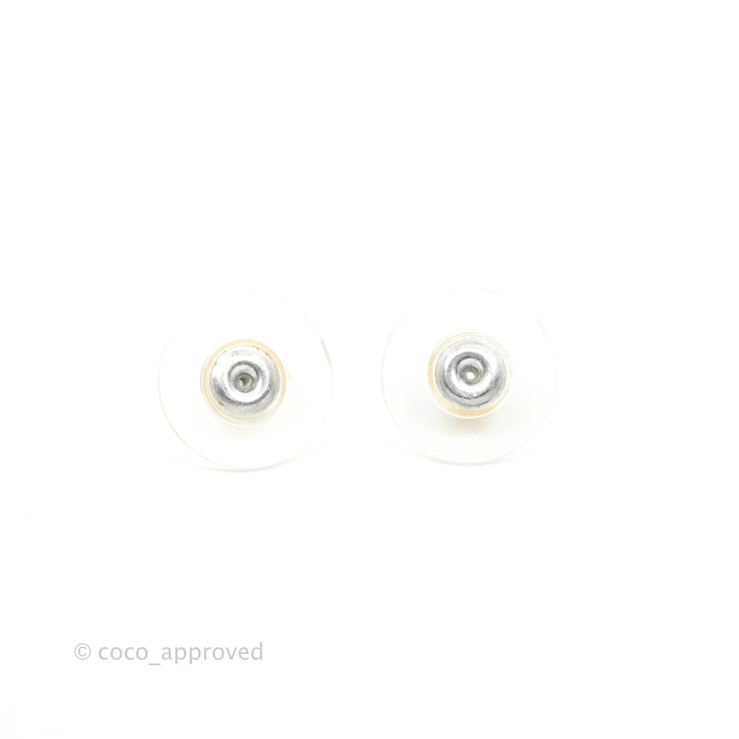 Chanel Crystal Pearl CC Round Earrings Gold Tone 20A