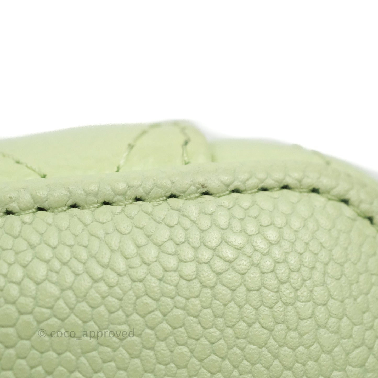 Chanel Quilted Small Handle With Care Vanity Case With Chain Green Caviar Gold Hardware