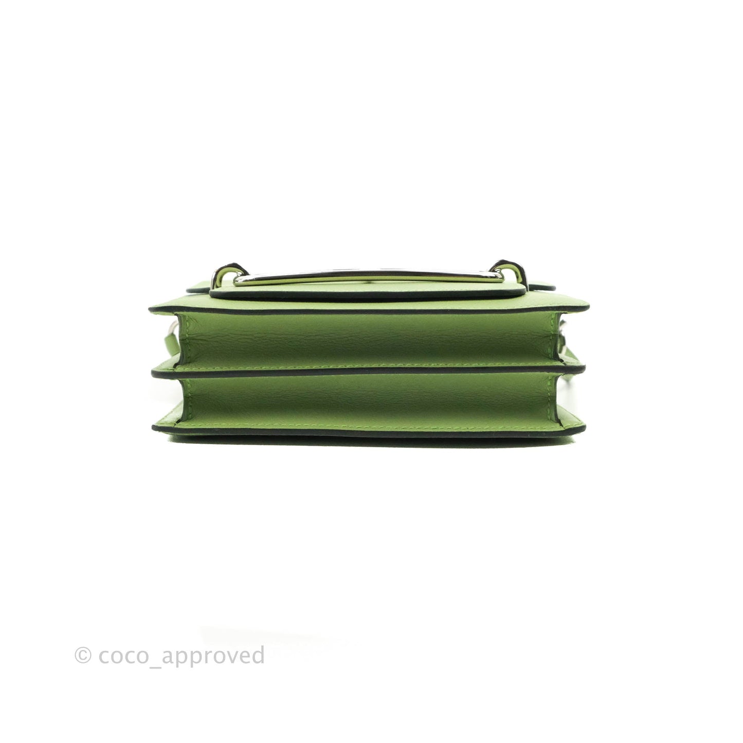 Hermès Roulis Mini 18 Evercolor Vert Criquet Palladium Hardware