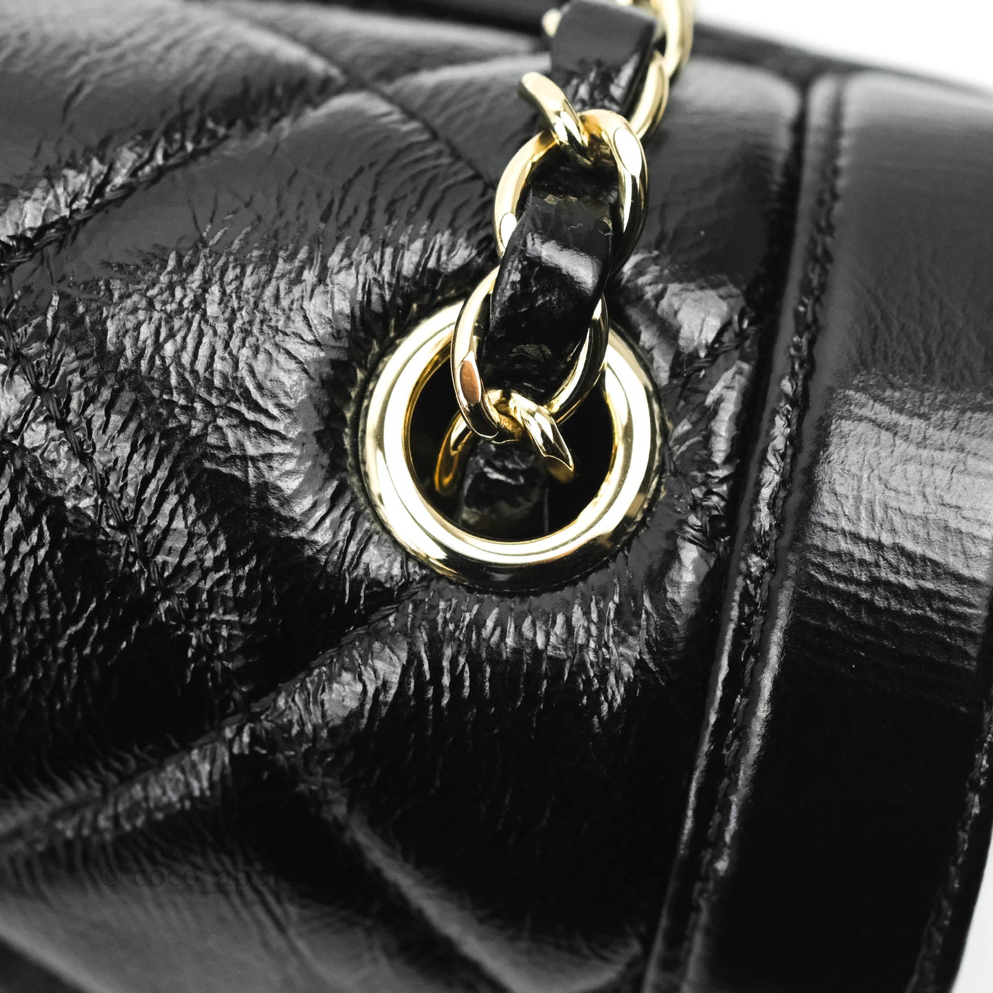 Chanel CC Flap Bag Quilted Shiny Aged Calfskin Gold Hardware