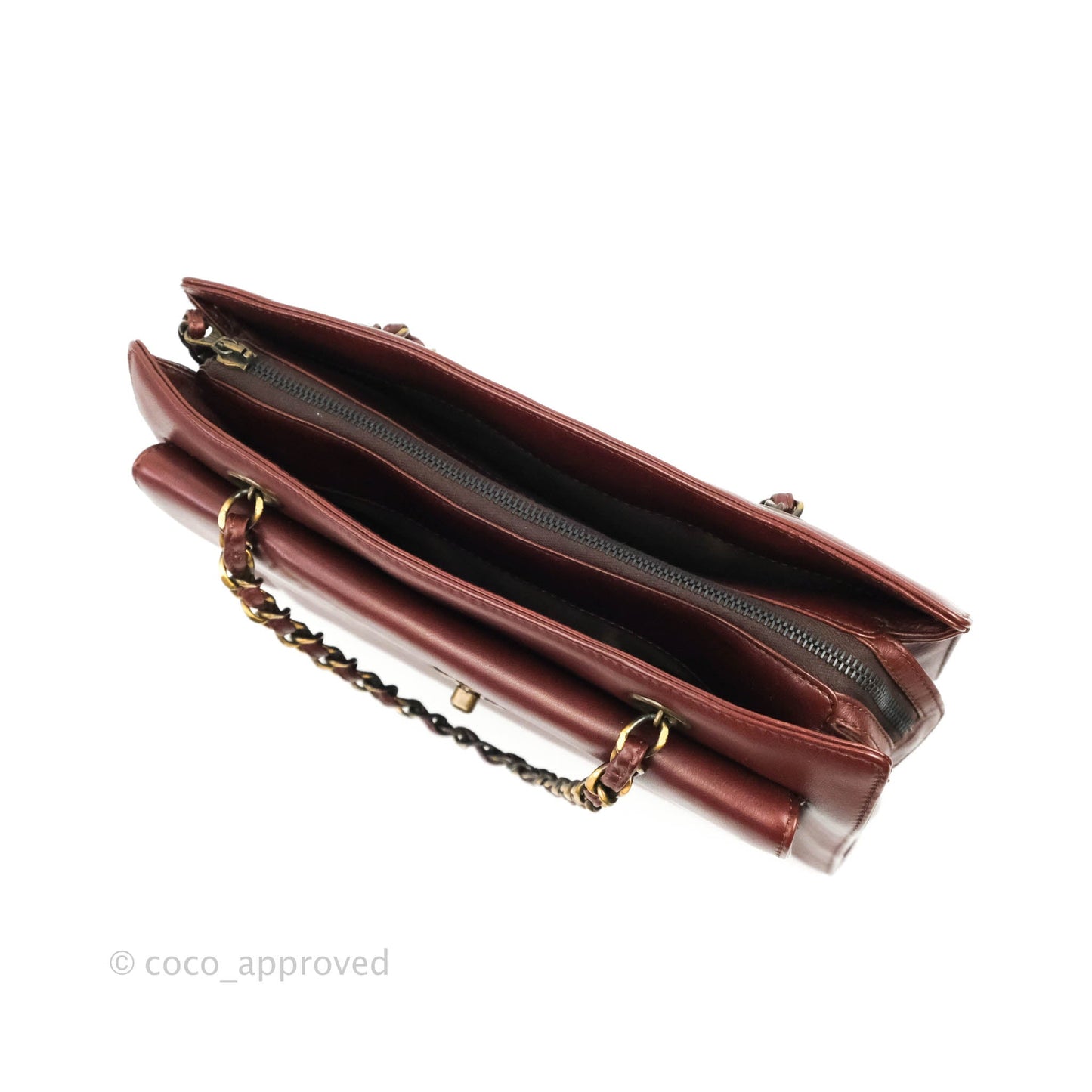 Chanel Vintage Burgundy Calfskin Tote Bag