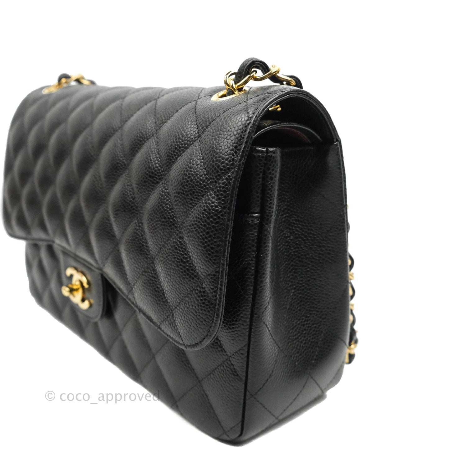 Chanel Jumbo Double Flap Black Caviar Gold Hardware⁣⁣