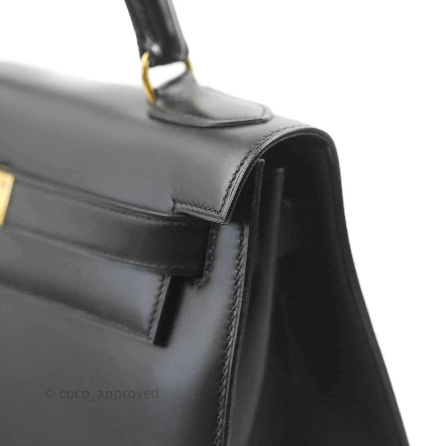 Hermès Kelly 28 Vintage Sellier Black Box Leather Gold Hardware