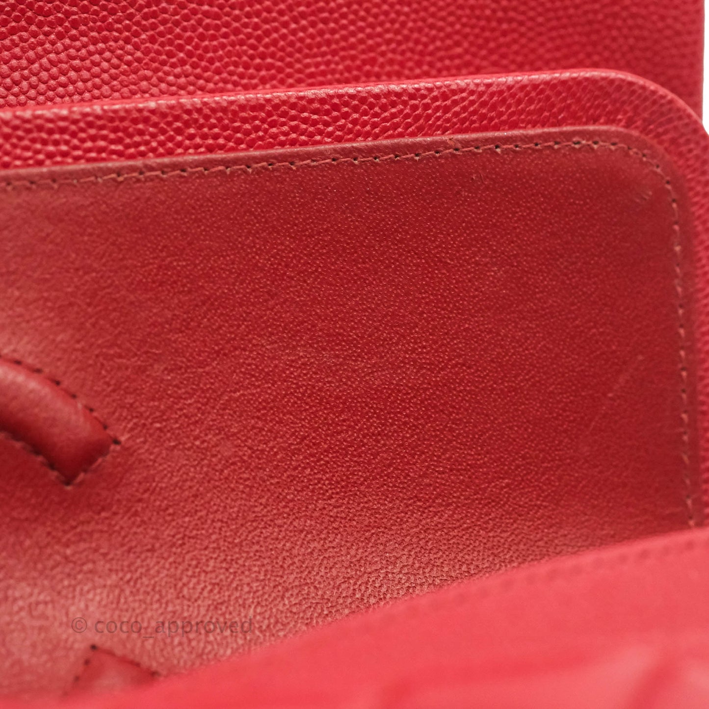 Chanel Classic M/L Medium Double Flap Red Caviar Gold Hardware