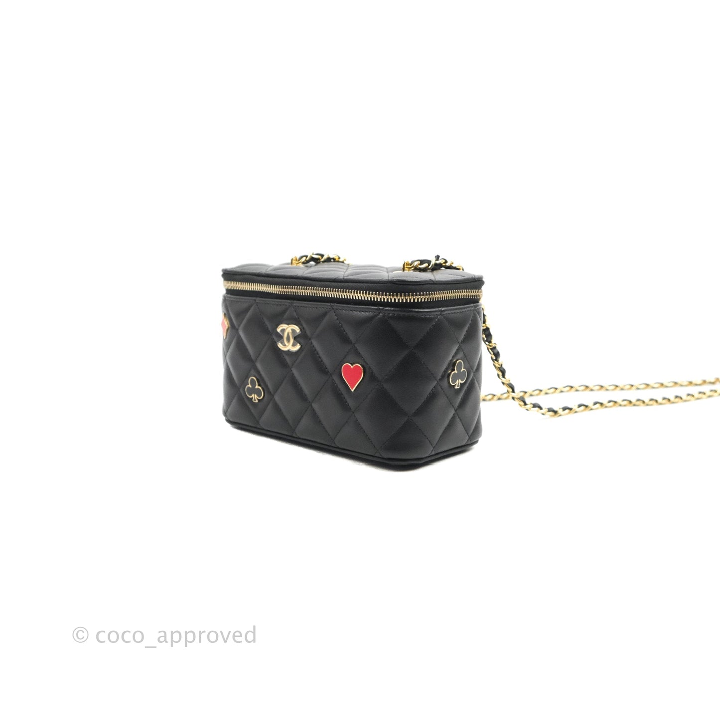 Chanel Vanity with Chain Black Lambskin Gold Hardware 23C