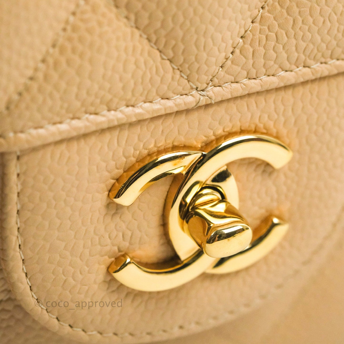 Chanel Jumbo Double Flap Beige Caviar Gold Hardware⁣⁣