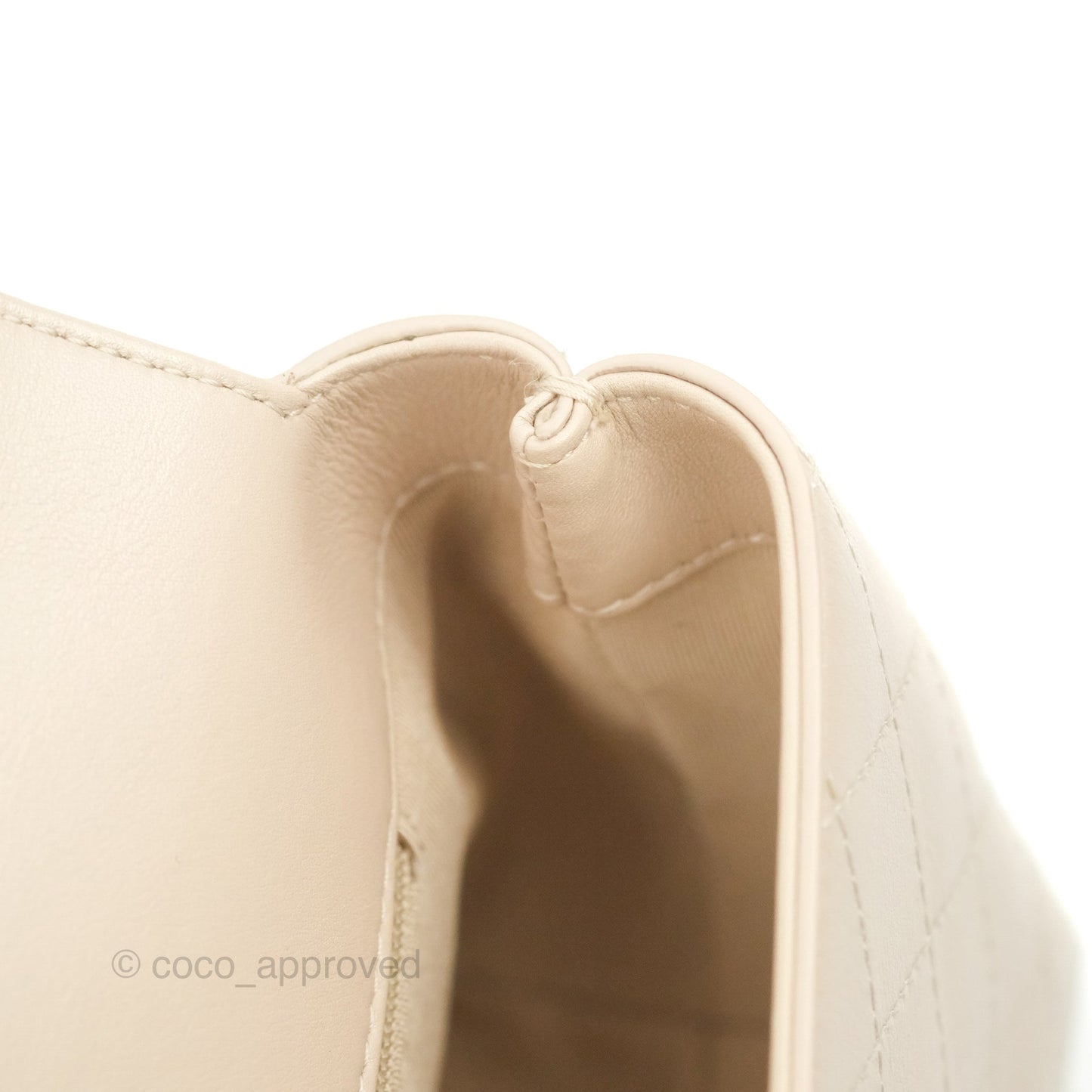 Chanel Flat Quilted Flap Bag Light Beige Calfskin Gold Hardware