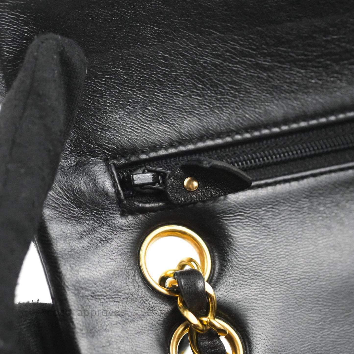 Chanel Vintage Classic Small S/M Flap Black Lambskin 24K Gold Hardware