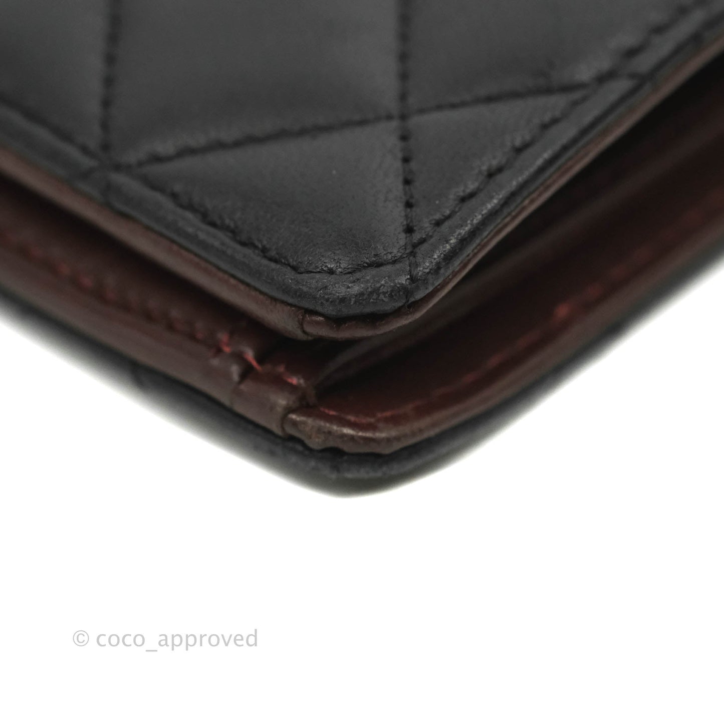 Chanel Quilted Flap Long Wallet Black Lambskin Silver Hardware
