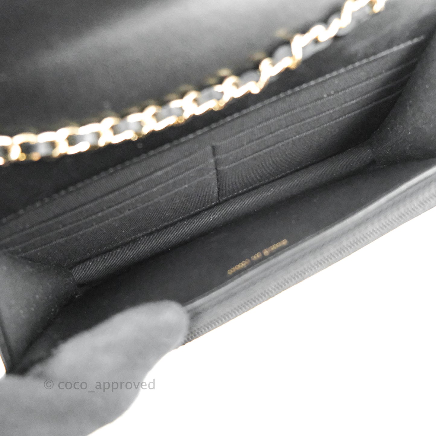 Chanel Quilted WOC Black Lambskin Gold Hardware