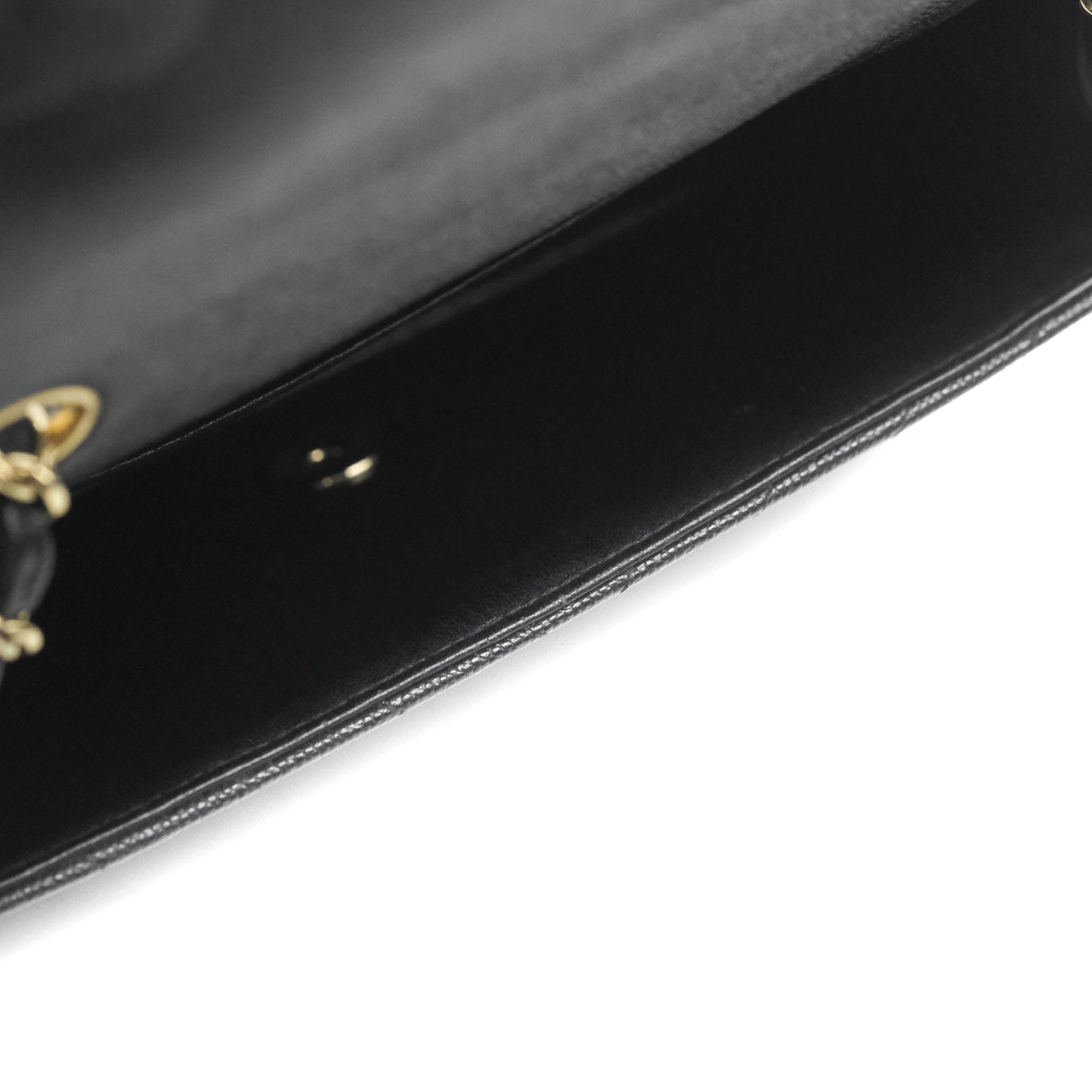 Chanel Chevron Mini Rectangular Flap Black Caviar Gold Hardware
