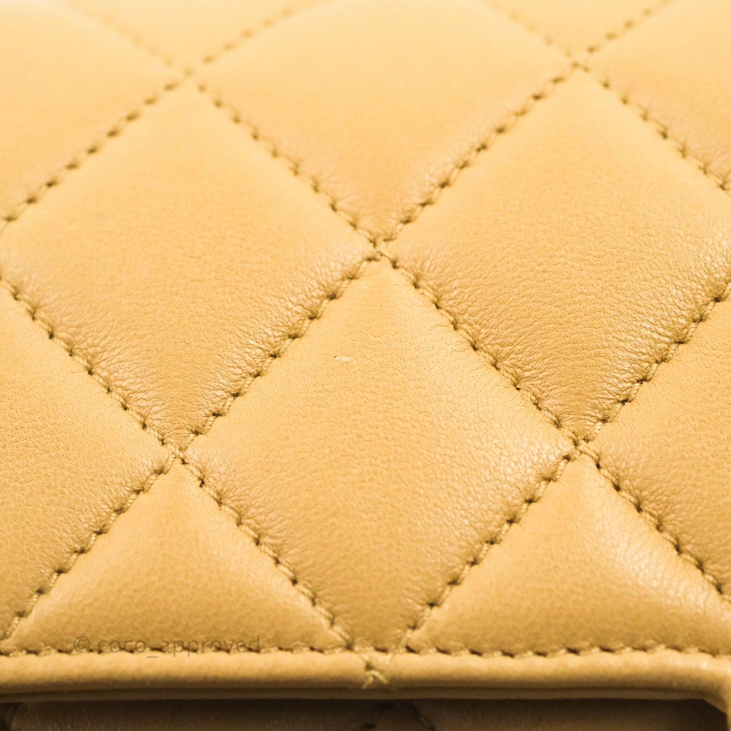 Chanel Vintage Mini Square Beige Lambskin 24K Gold Hardware