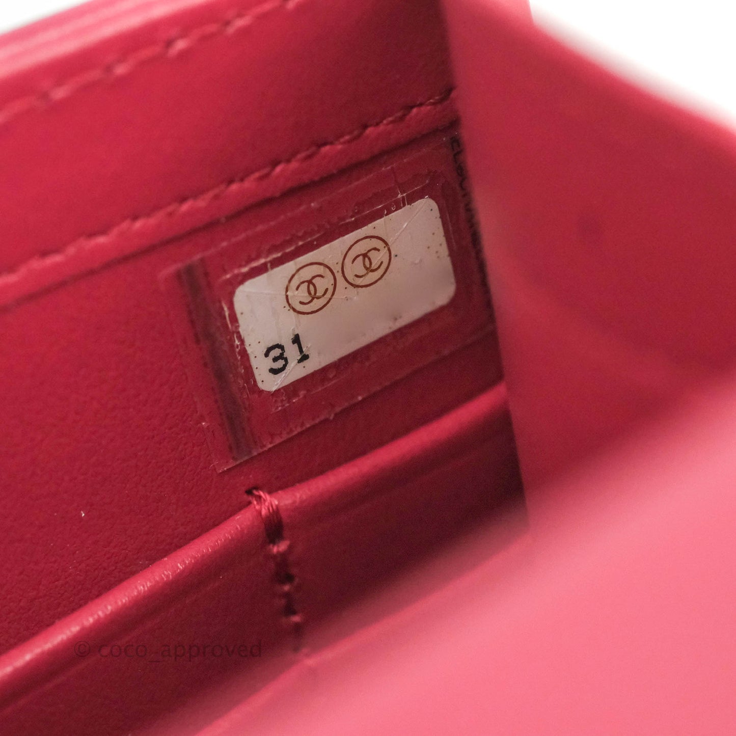 Chanel Quilted Perfect Fit Dark Pink Phone Holder Aged Gold Hardware
