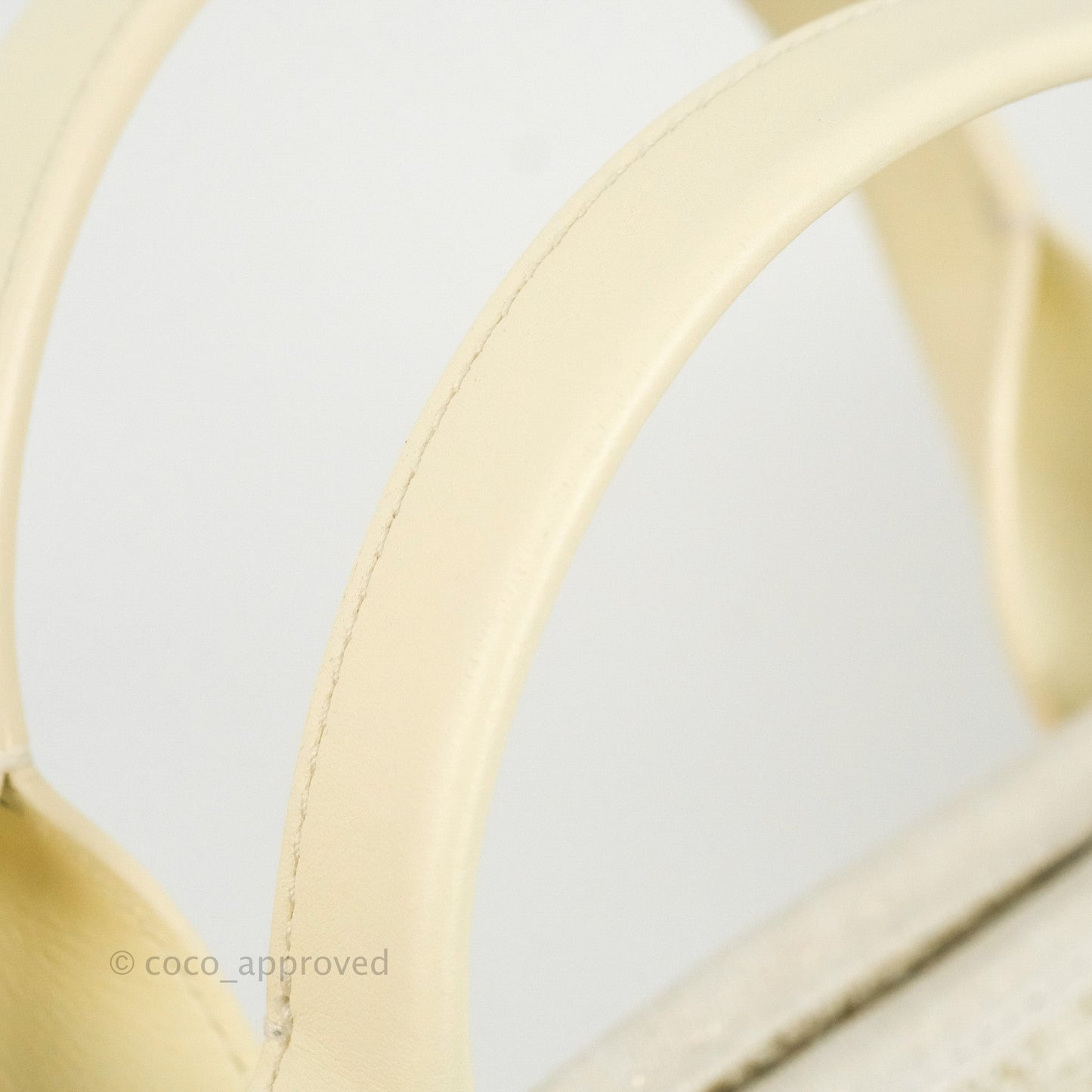 Chanel Large Deauville Ivory/Gold Canvas Gold Hardware