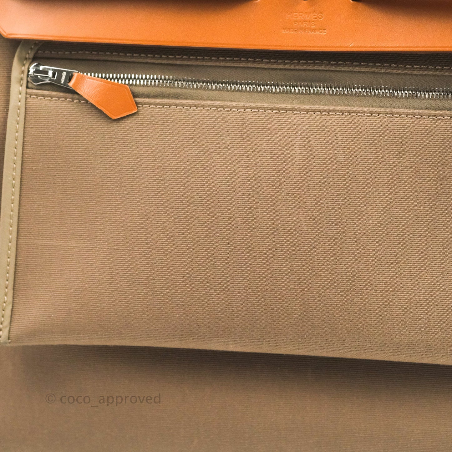 Hermès Herbag Zip 31 Etoupe/Fauve Canvas Palladium Hardware