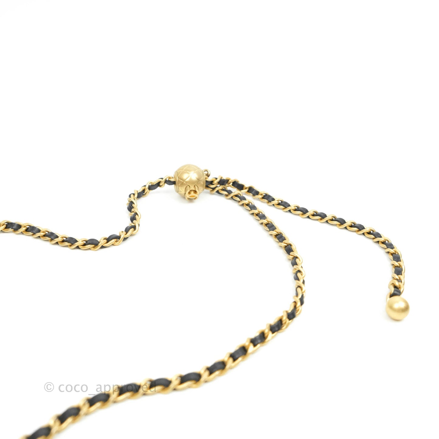 Chanel Vanity with Pearl Crush Chain in Black Lambskin Aged Gold Hardware