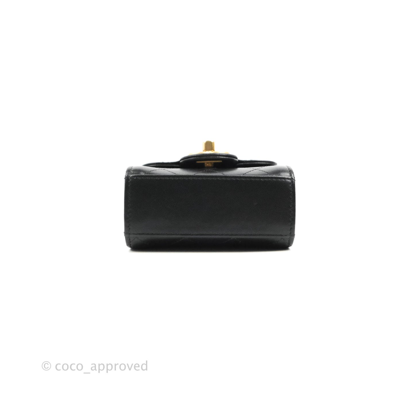 Chanel Mini Chic Pearls Flap Black Goatskin Gold Hardware