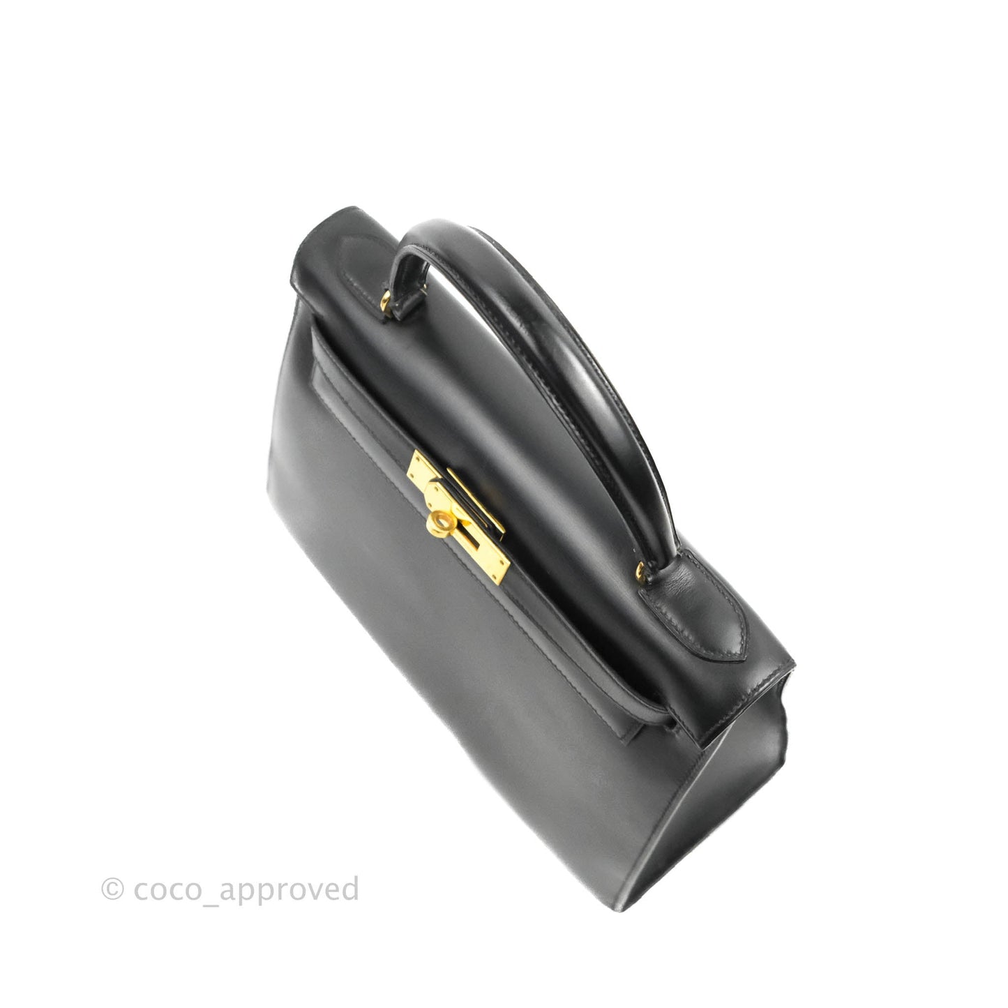 Hermès Kelly 28 Vintage Sellier Black Box Leather Gold Hardware