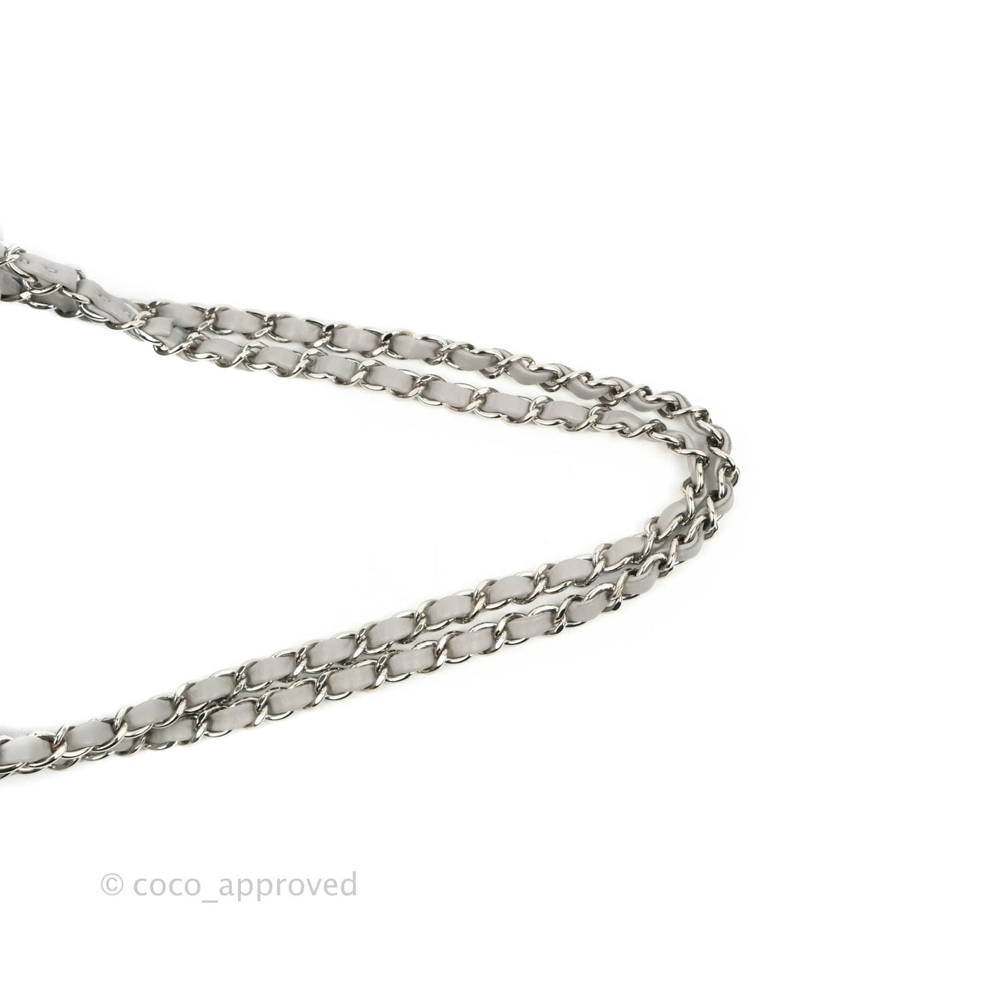 Chanel Small Classic Quilted Flap Grey Lambskin Silver Hardware