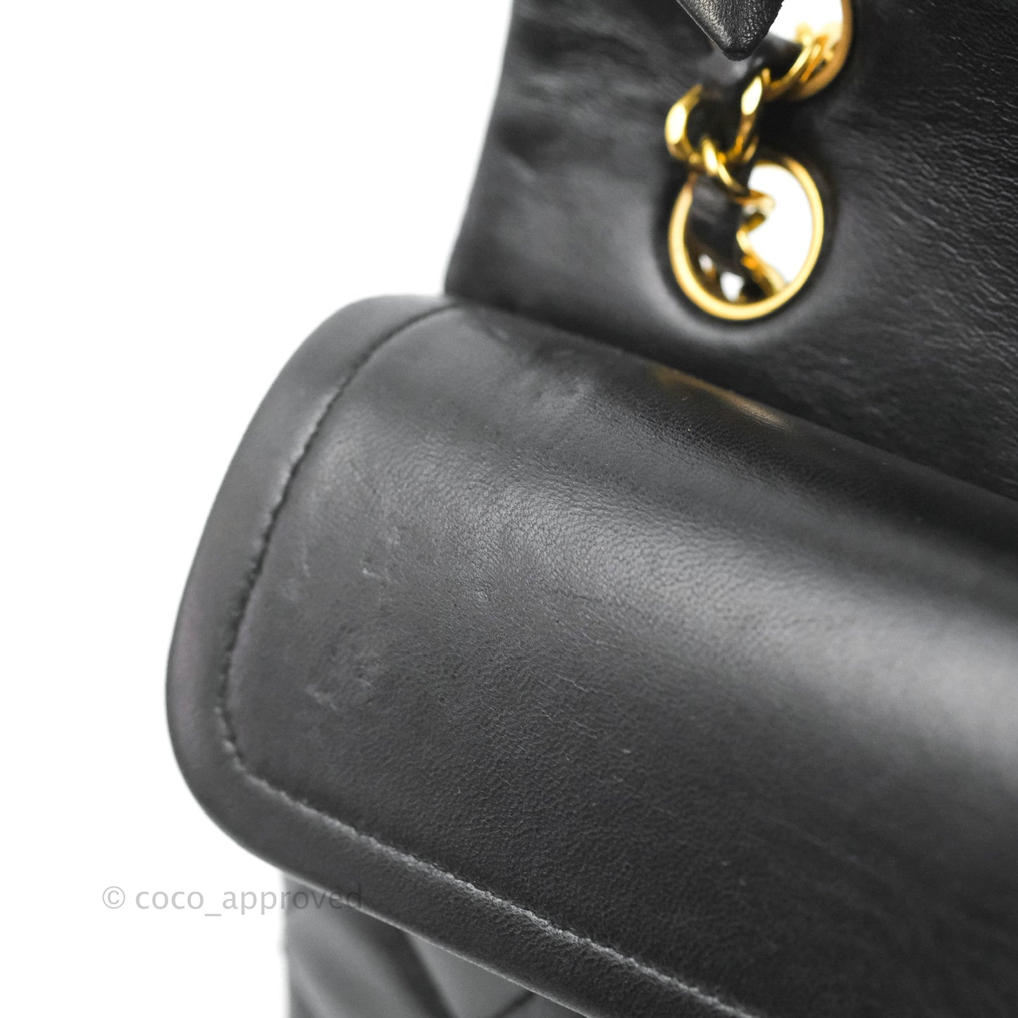 Chanel Vintage Classic Small S/M Flap Black Lambskin 24K Gold Hardware