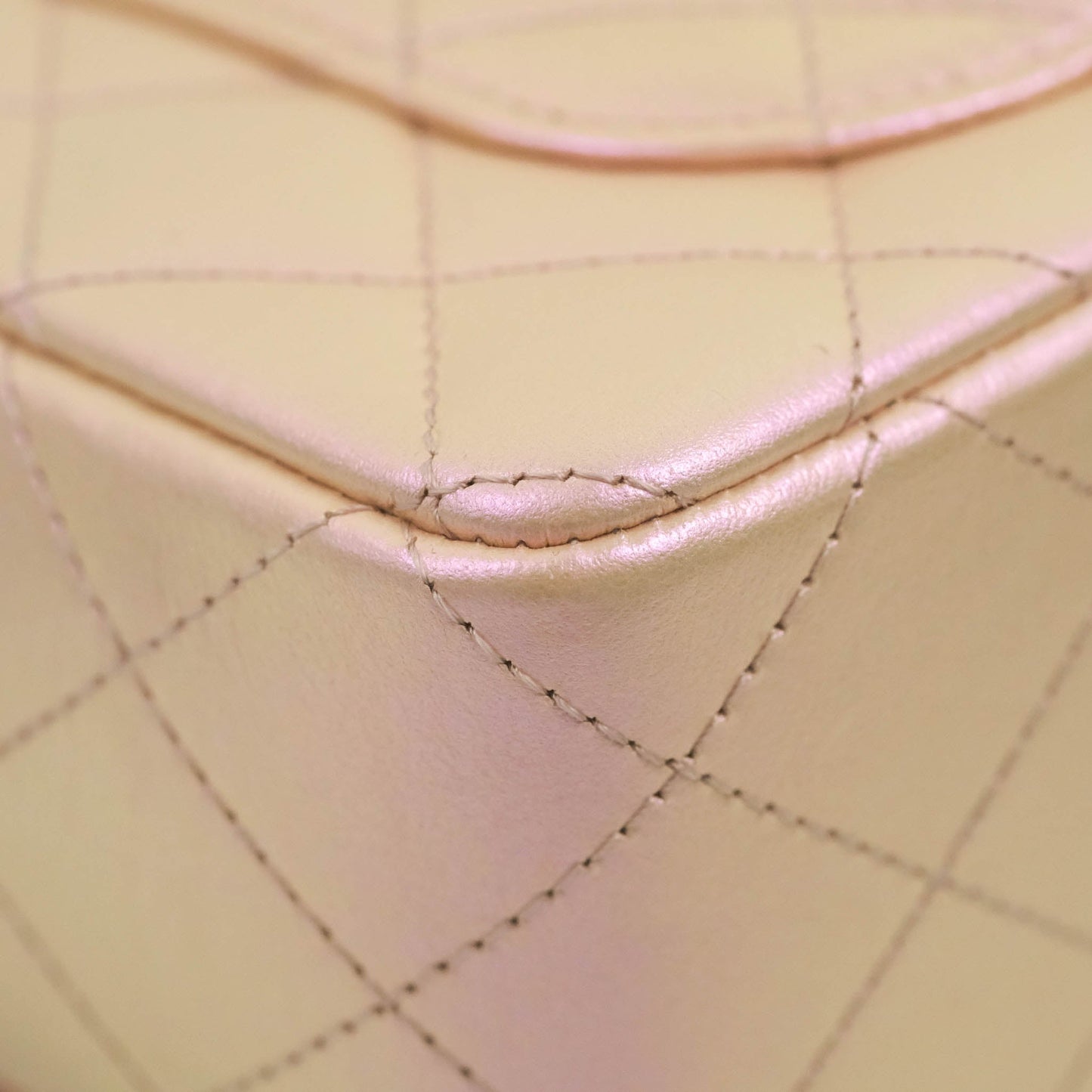 Chanel Quilted Mini Rectangular Flap Iridescent Pink Calfskin Silver Hardware