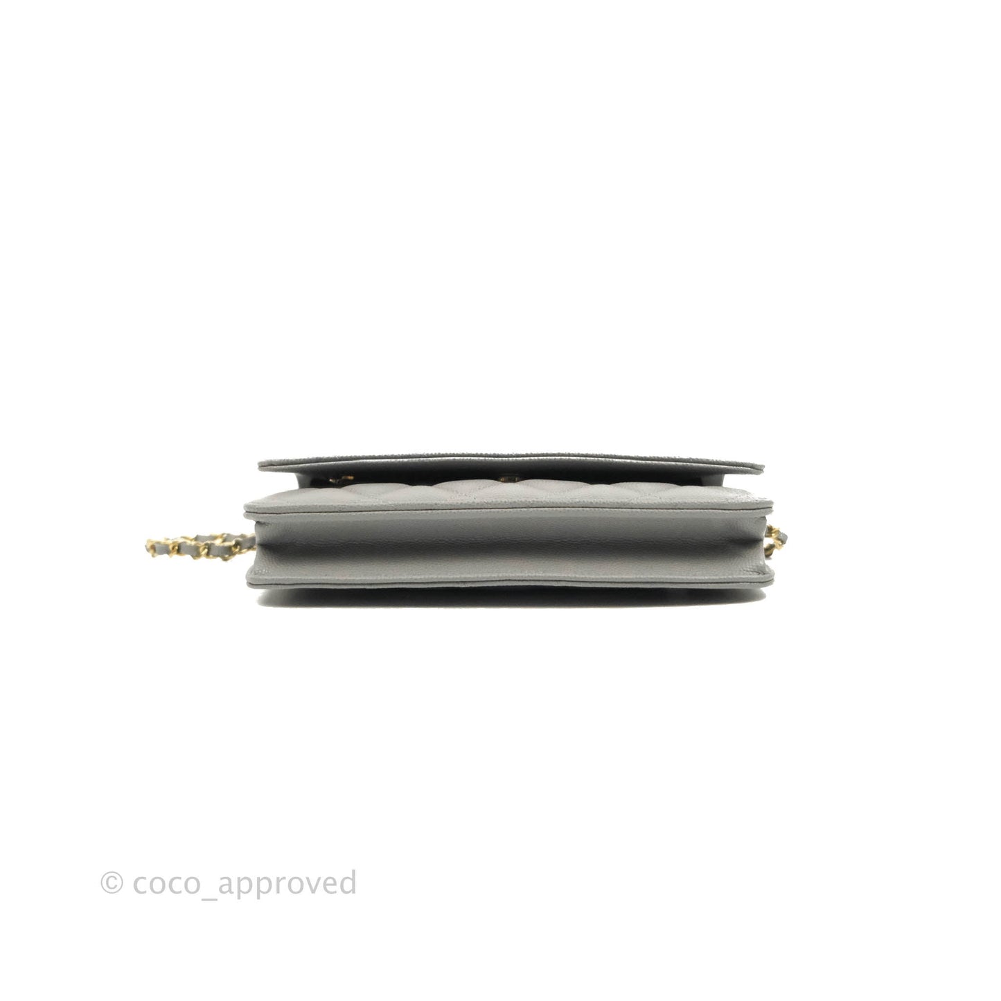 Chanel Wallet On Chain WOC Caviar Grey Gold Hardware