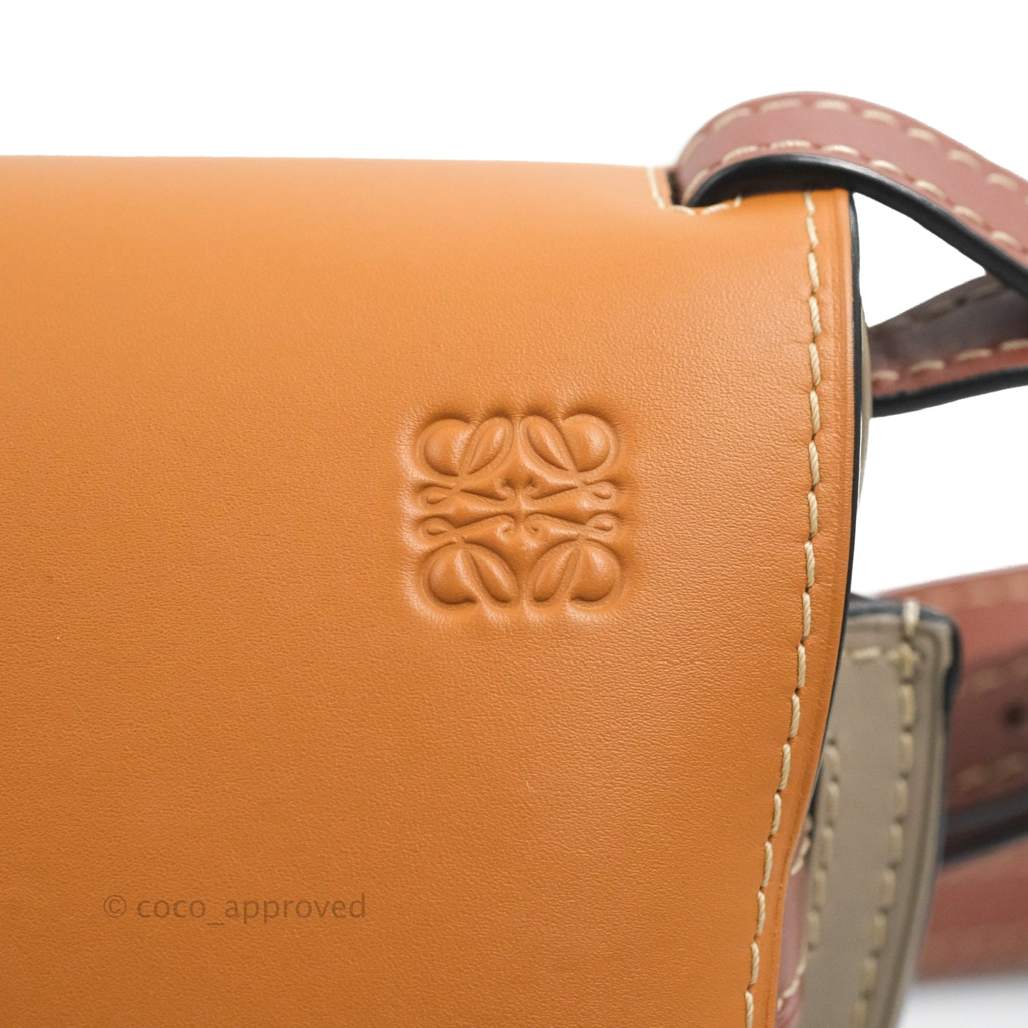 Loewe Small Gate Bag Smooth Calfskin Amber/Light Grey/Rust