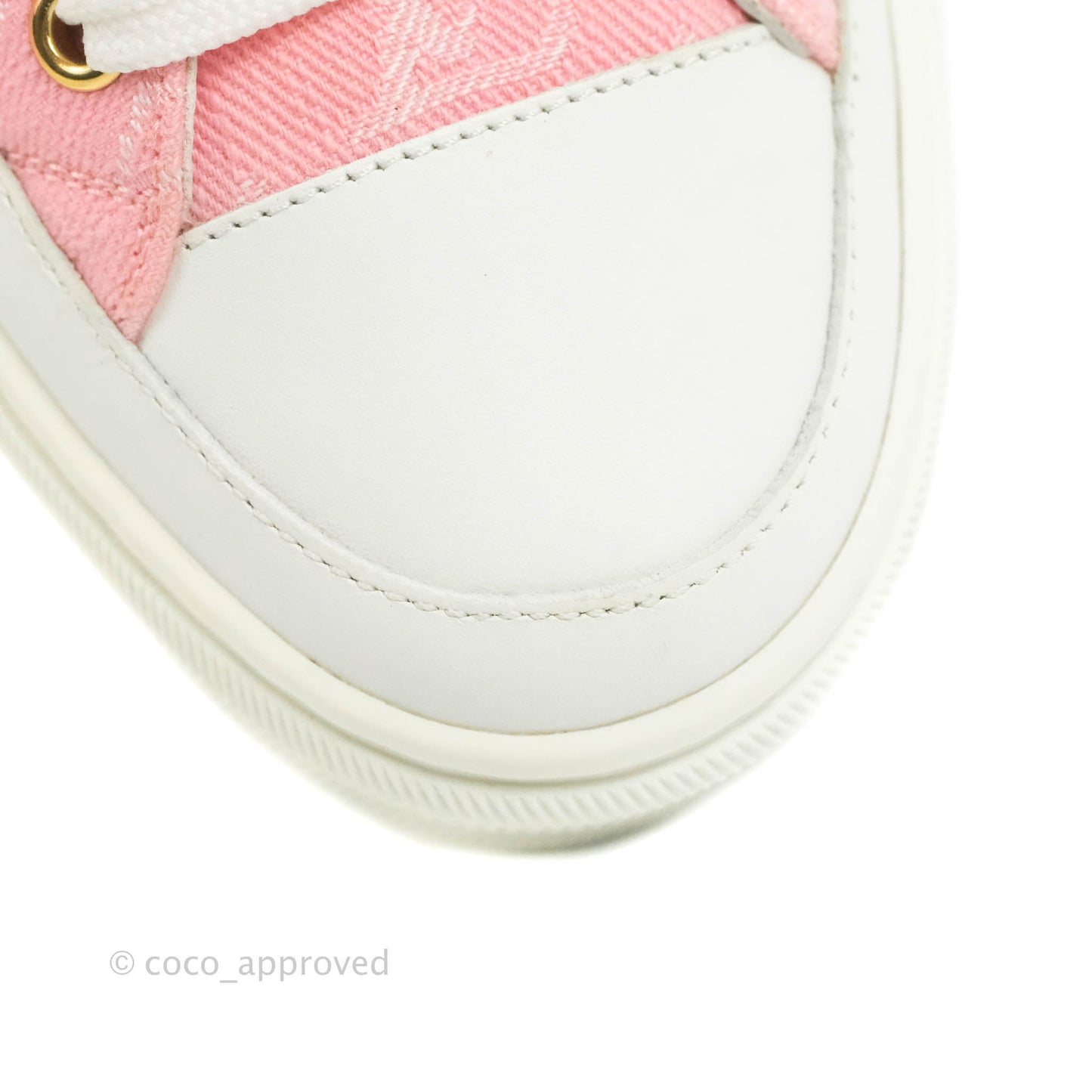 Louis Vuitton Denim Pink High Top Sneakers 36.5