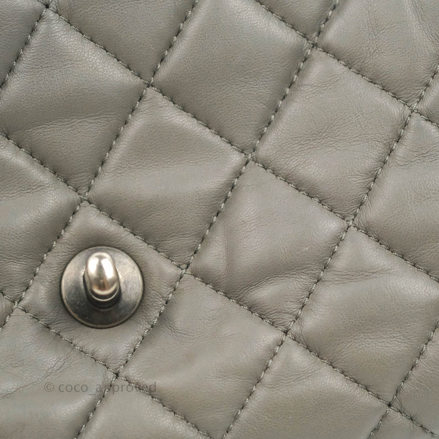 Chanel Medium Quilted Soft Accordion Flap Bag Grey Lambskin