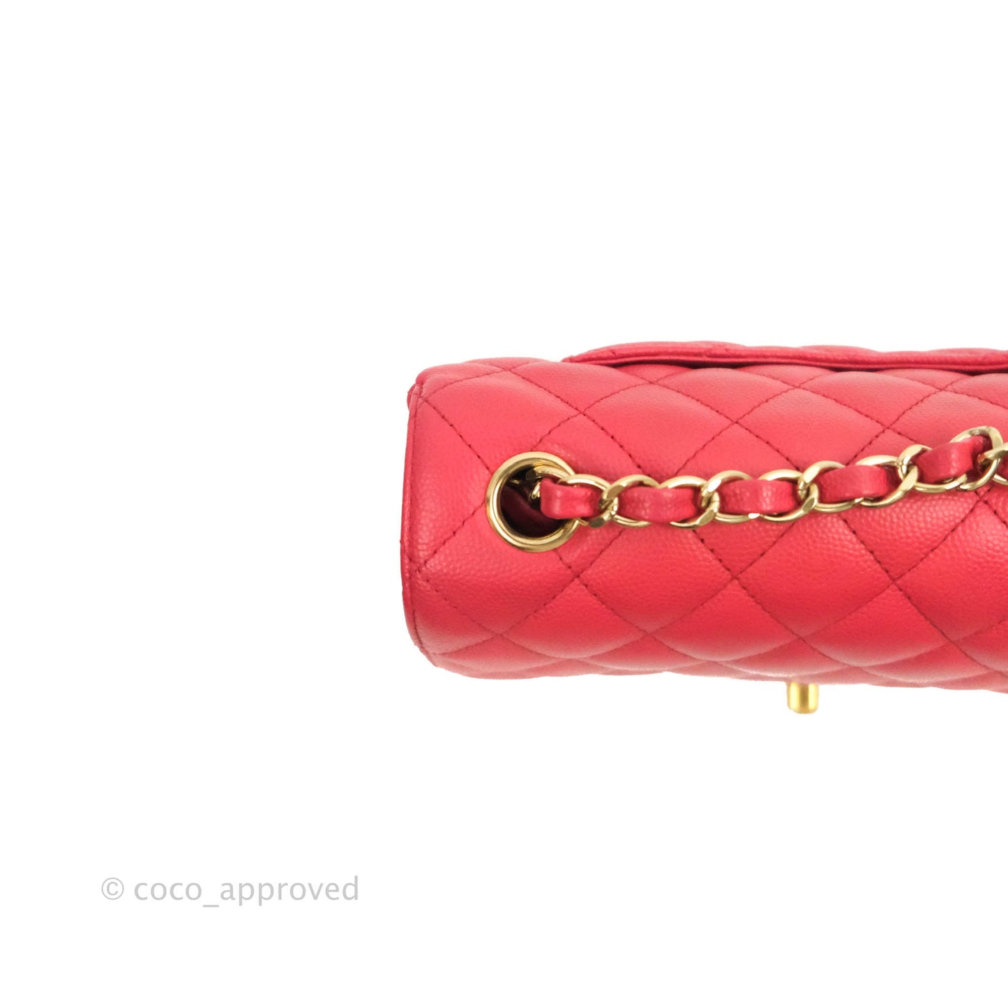 Chanel Quilted Mini Rectangular Flap Pink Caviar Gold Hardware 17C