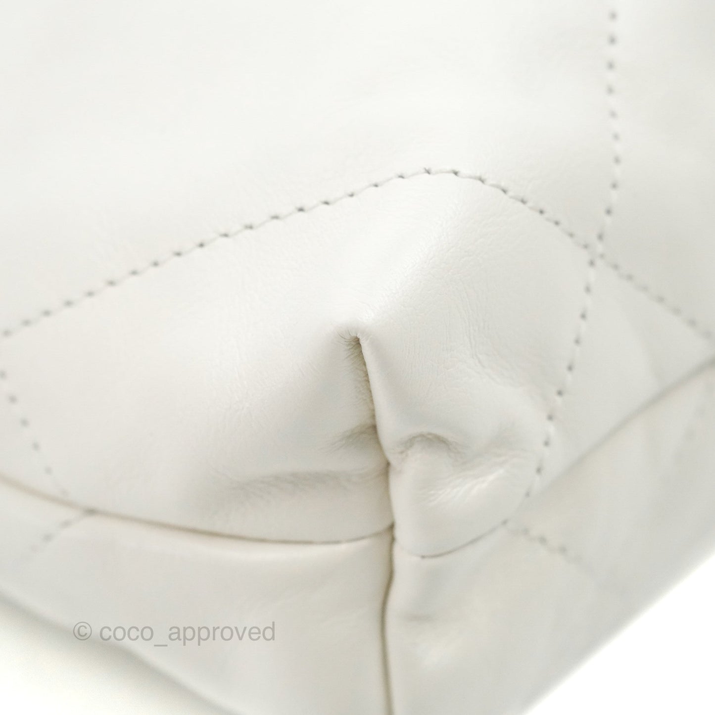 Chanel 22 Mini Bag White Crumpled Calfskin