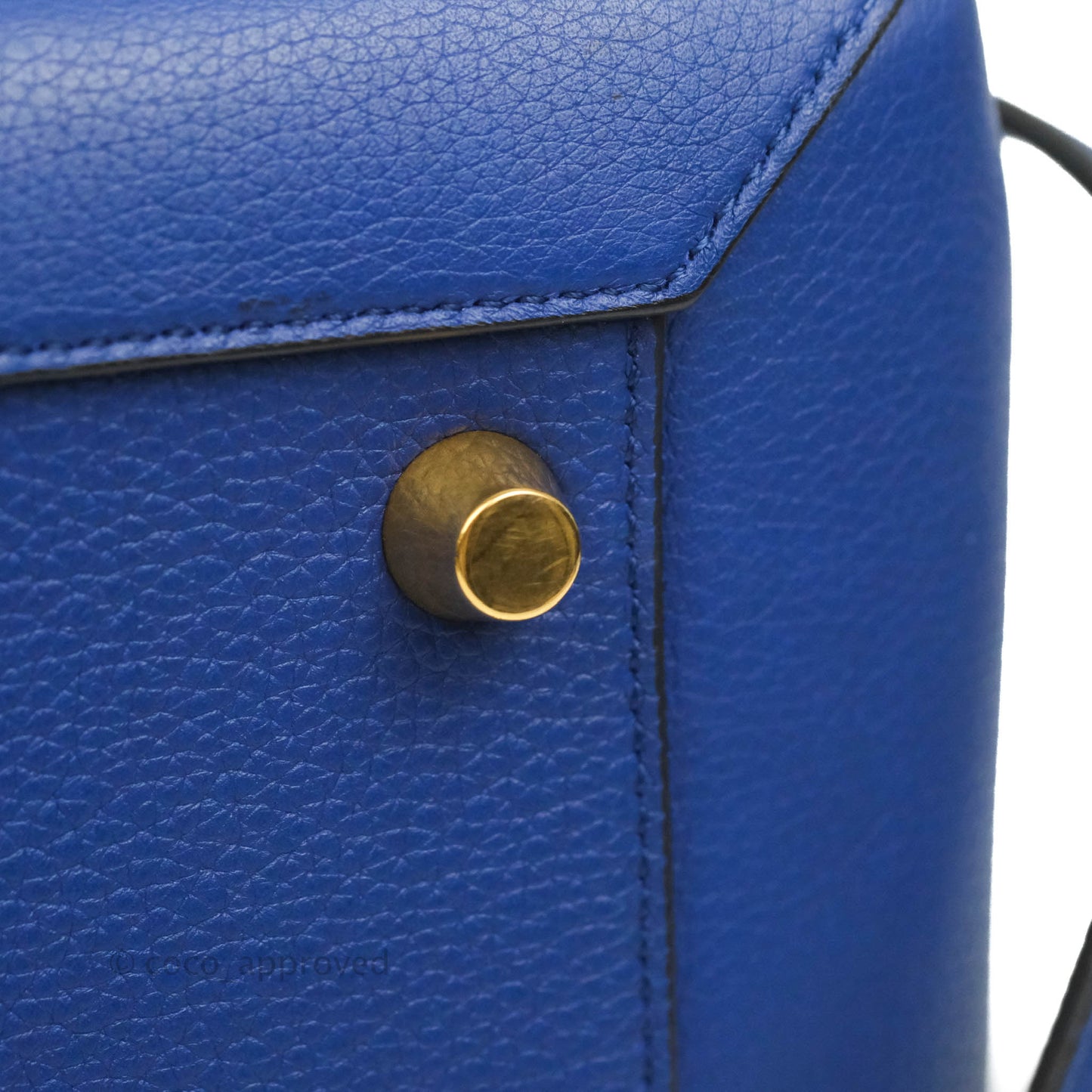 Celine Mini Belt Bag Blue Grained Calfskin Gold Hardware