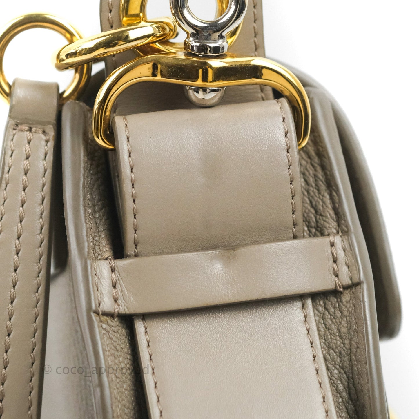 Chloé Small Tess Bag Motty Grey Grained Calfskin