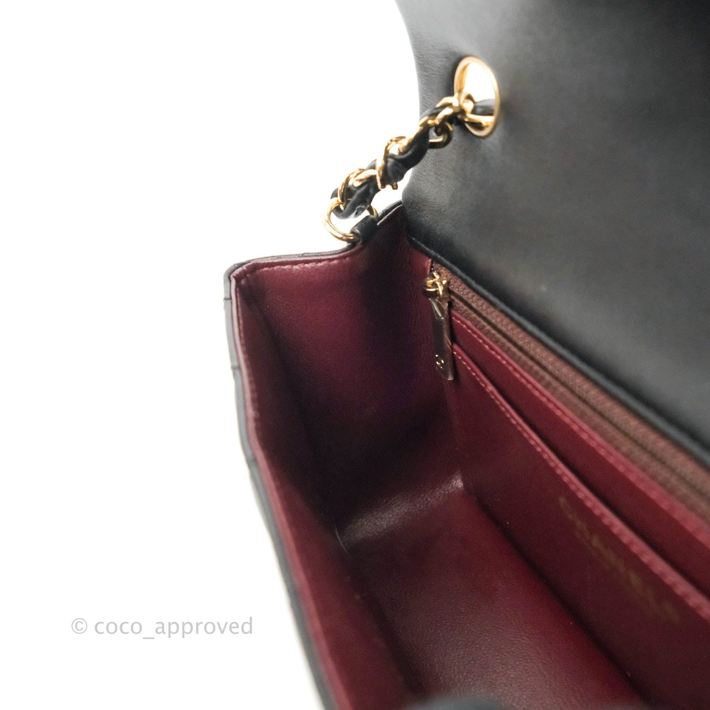 Chanel Quilted Mini Rectangular Black Lambskin Gold Hardware