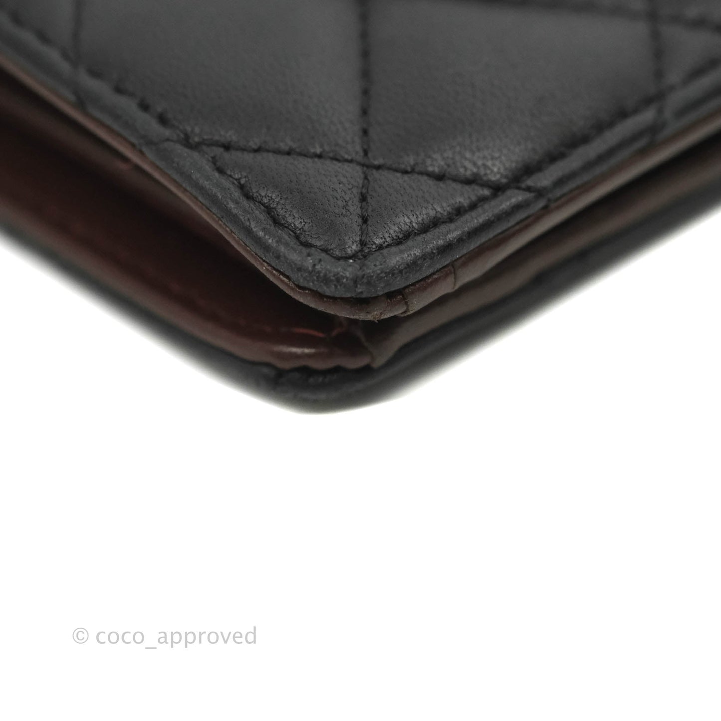 Chanel Quilted Flap Long Wallet Black Lambskin Silver Hardware
