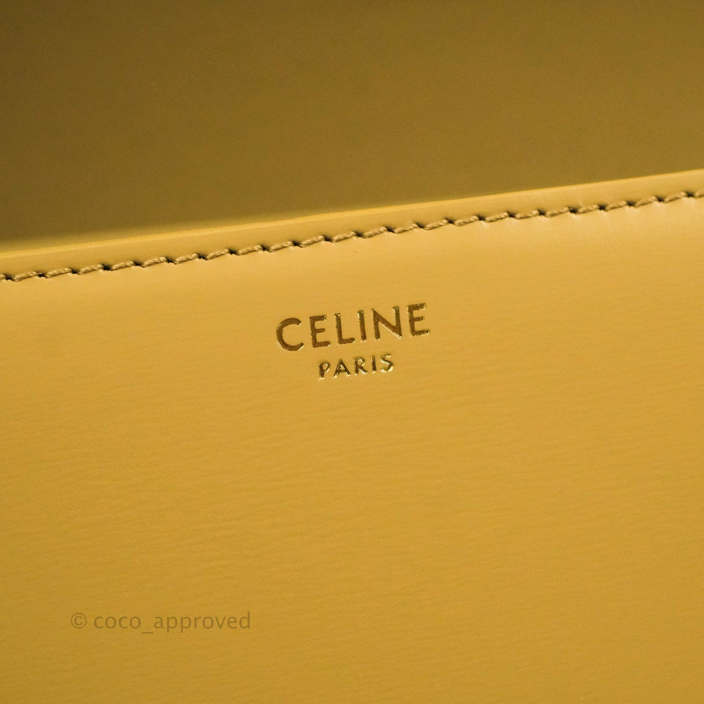 Celine Medium Triomphe Bag Olive Shiny Calfskin