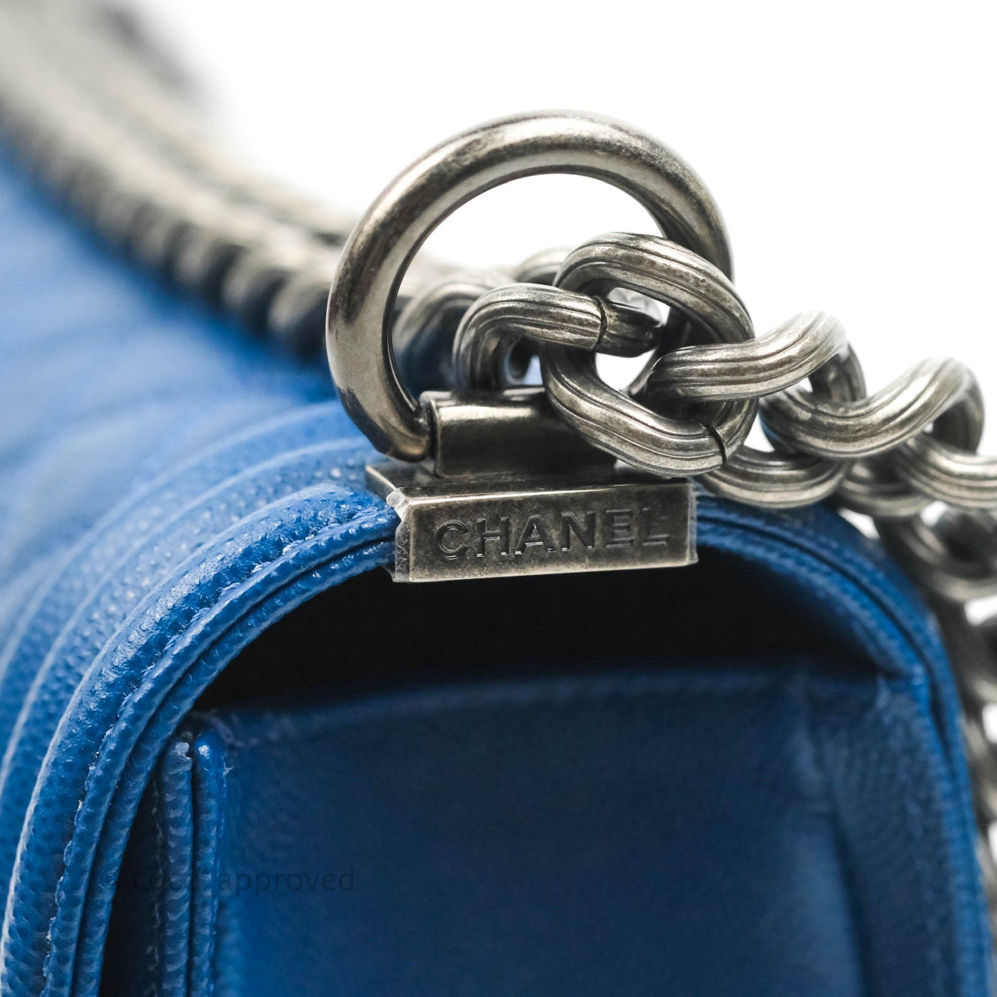 Chanel Quilted Medium Boy Blue Caviar Ruthenium Hardware